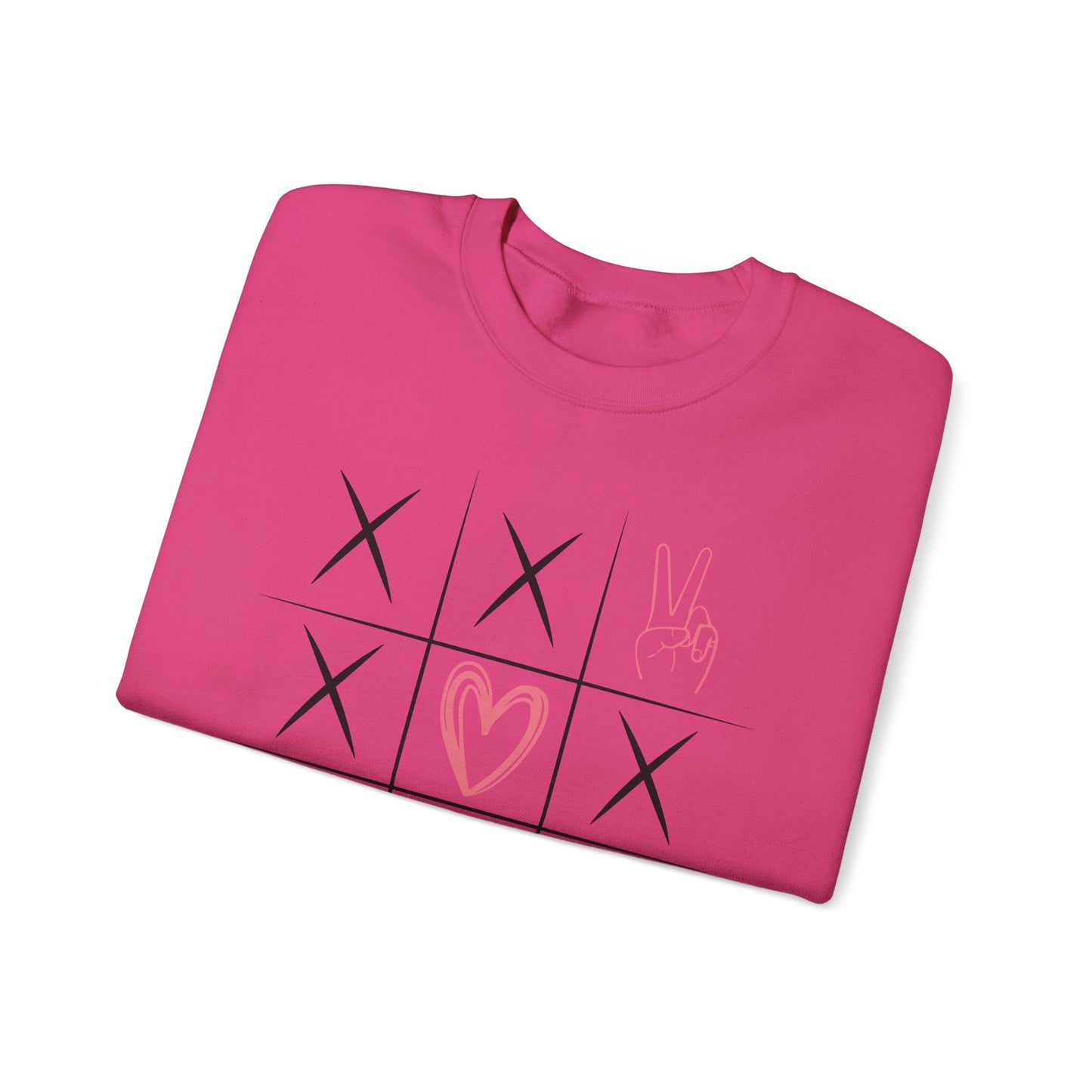 🌍🎗️ World Cancer Day Sweatshirt – Awareness Tic-Tac-Toe Heart & Ribbon