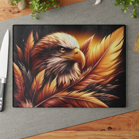 ÁGUILA CALVA – Tabla de cortar de vidrio patriótica