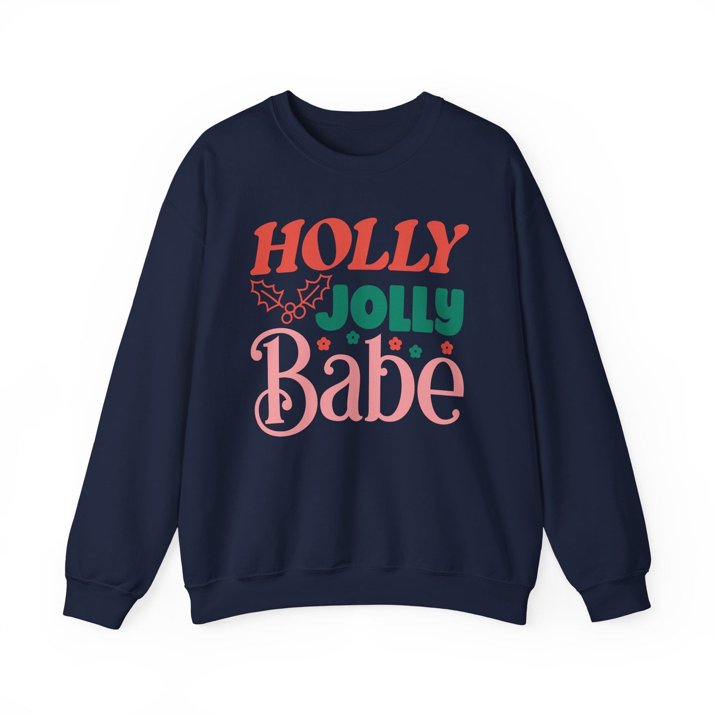 🎀✨ Holly Jolly Babe Retro Crewneck – Cute, Cozy & Festive
