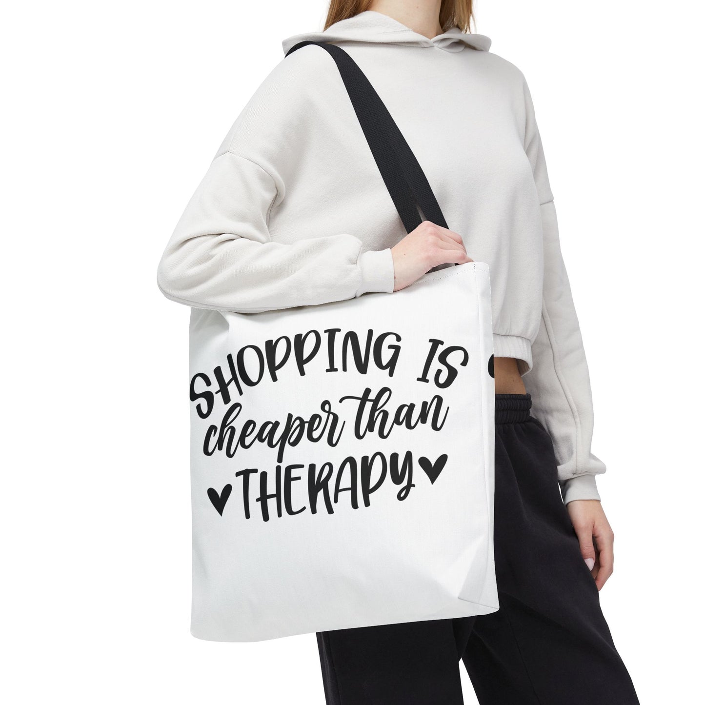 🛍️ Shopping Is Cheaper Than Therapy Tote Bag – Fun & Stylish Everyday Carry ❤️
