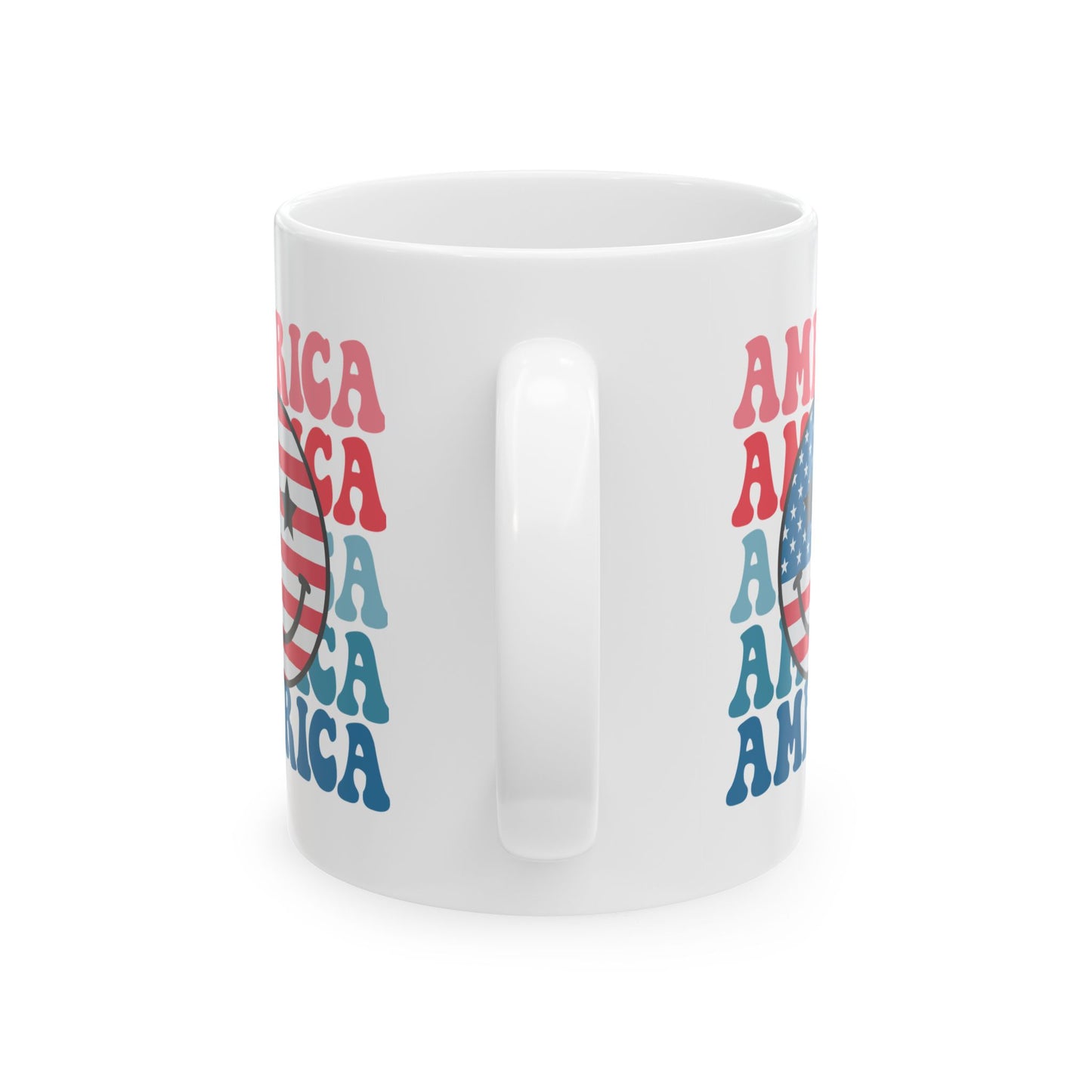 USA America Smiley Face Mug – Celebrate Patriotism with Style and Fun! 🎆