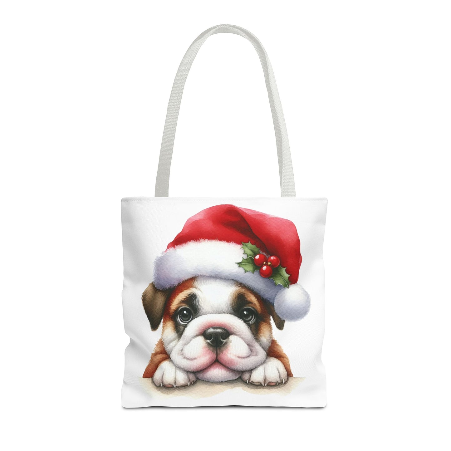 🐾 Bulldog Christmas Tote Bag – Santa Paws Cuteness You Can Carry 🎄