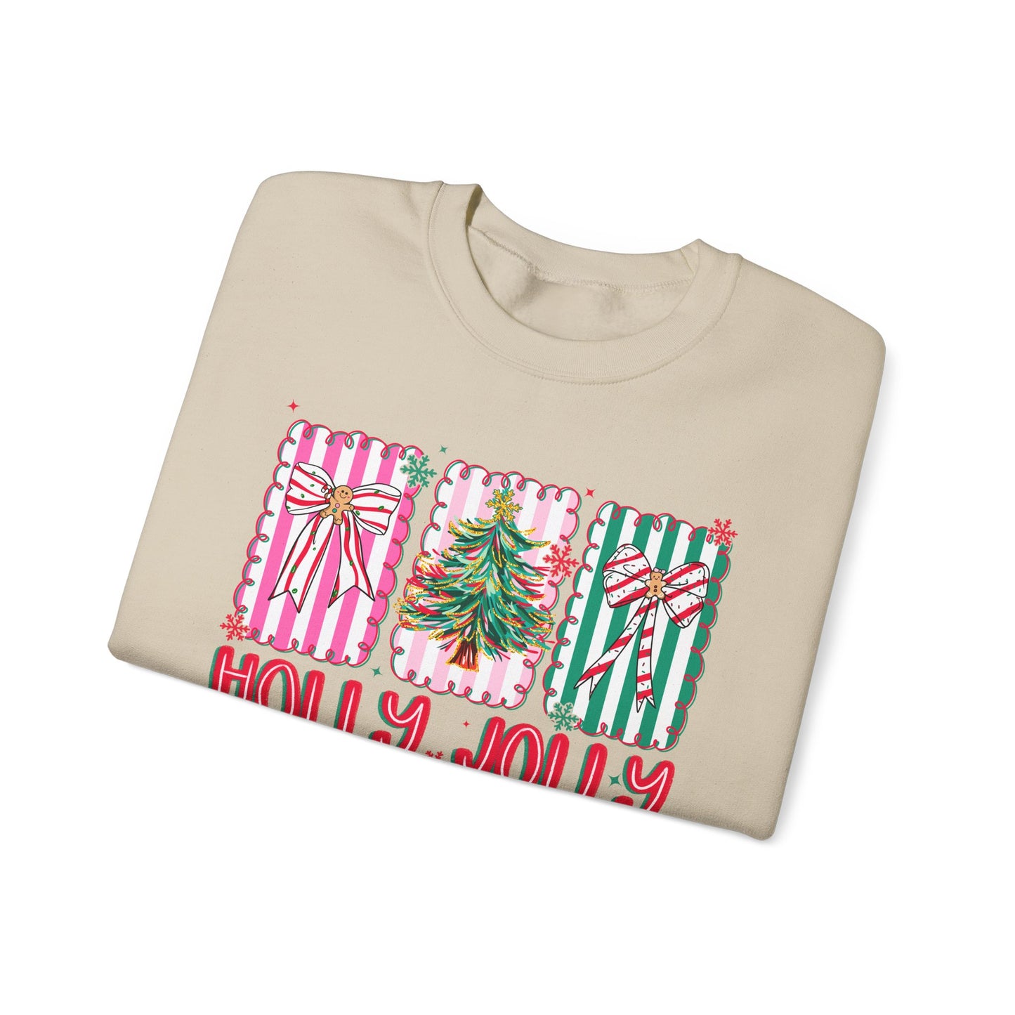 🎀✨ Holly Jolly Retro Sweatshirt – Festive Bows & Christmas Cheer