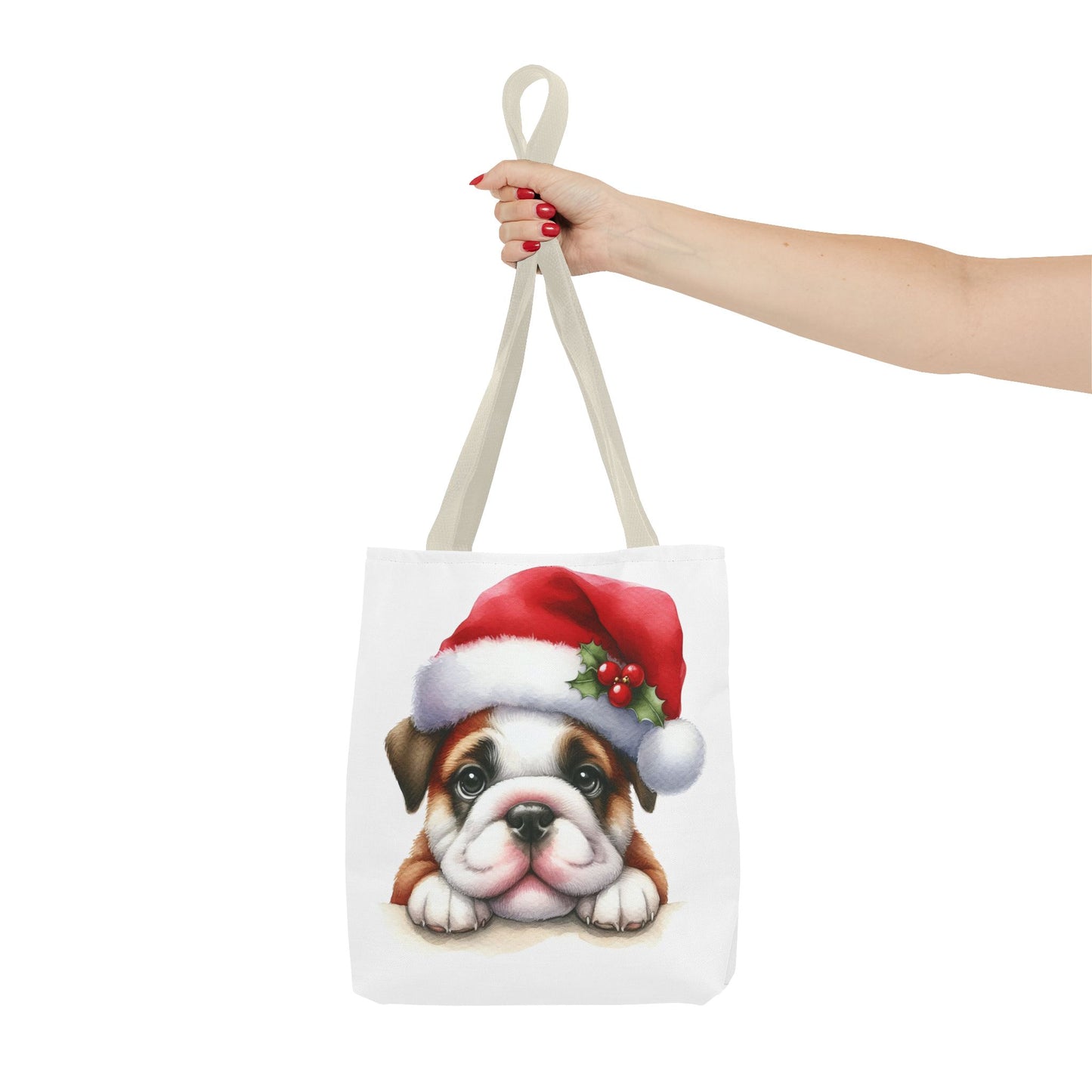 🐾 Bulldog Christmas Tote Bag – Santa Paws Cuteness You Can Carry 🎄