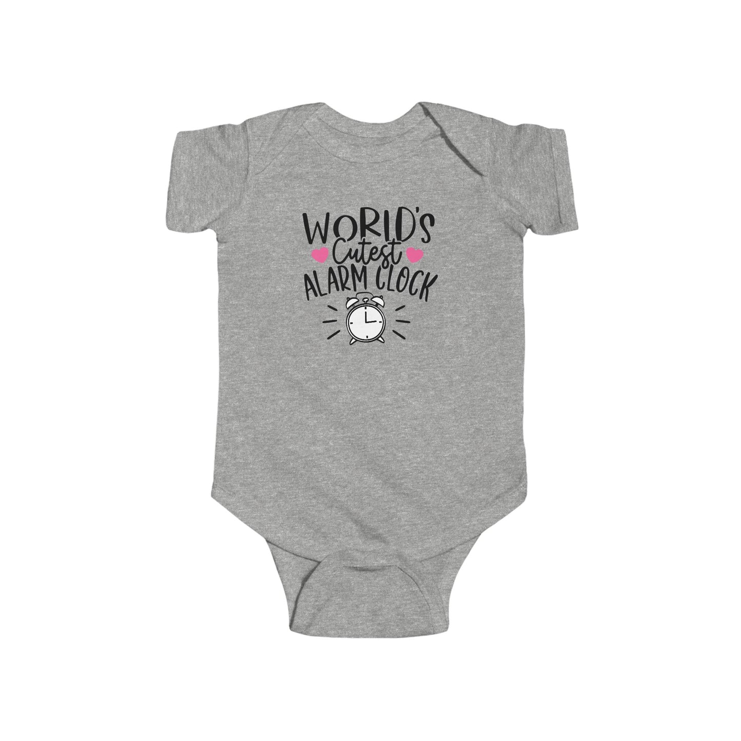 World’s Cutest Alarm Clock Baby Girl Onesie | Funny Infant Bodysuit with Clock Design | Organic Option Available
