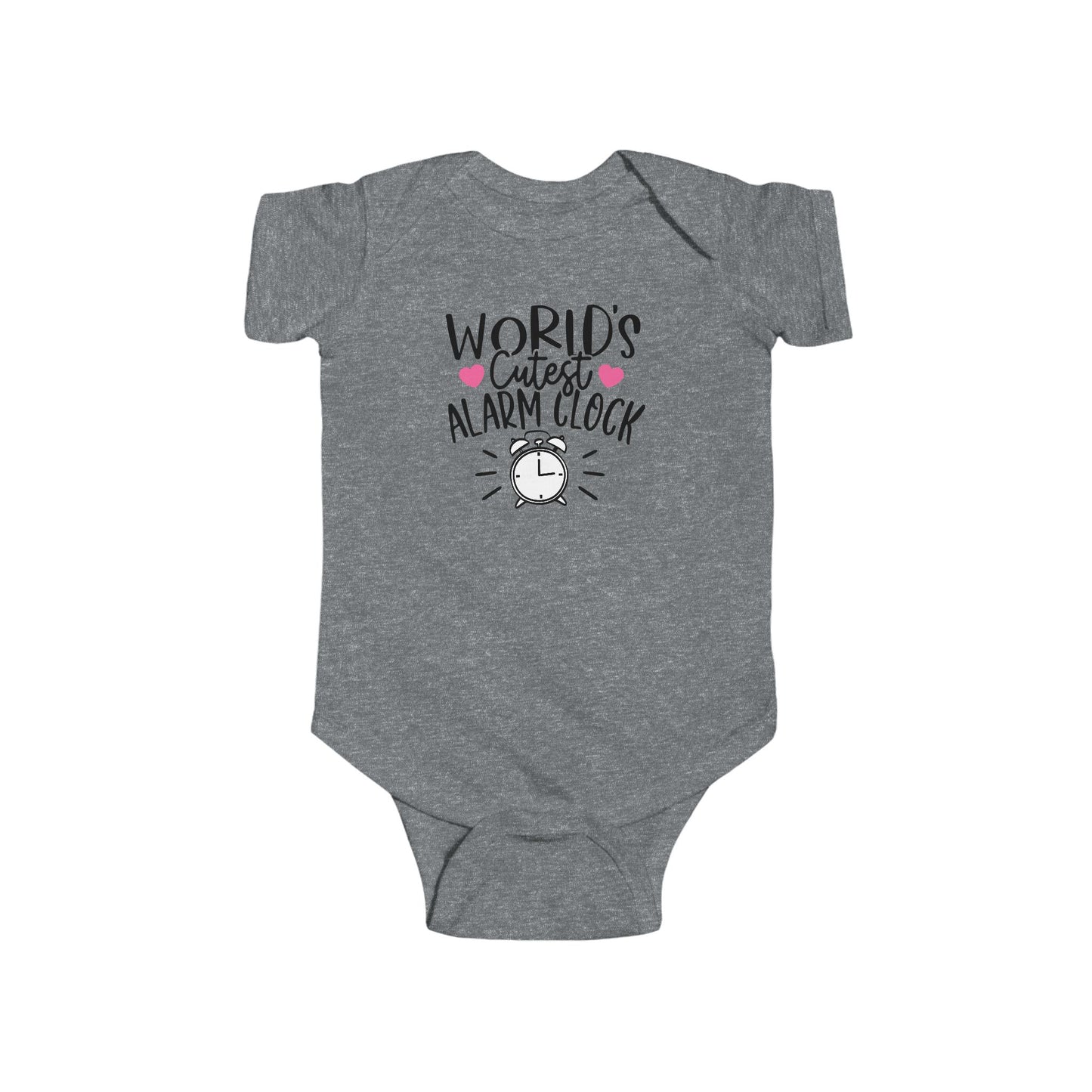 World’s Cutest Alarm Clock Baby Girl Onesie | Funny Infant Bodysuit with Clock Design | Organic Option Available