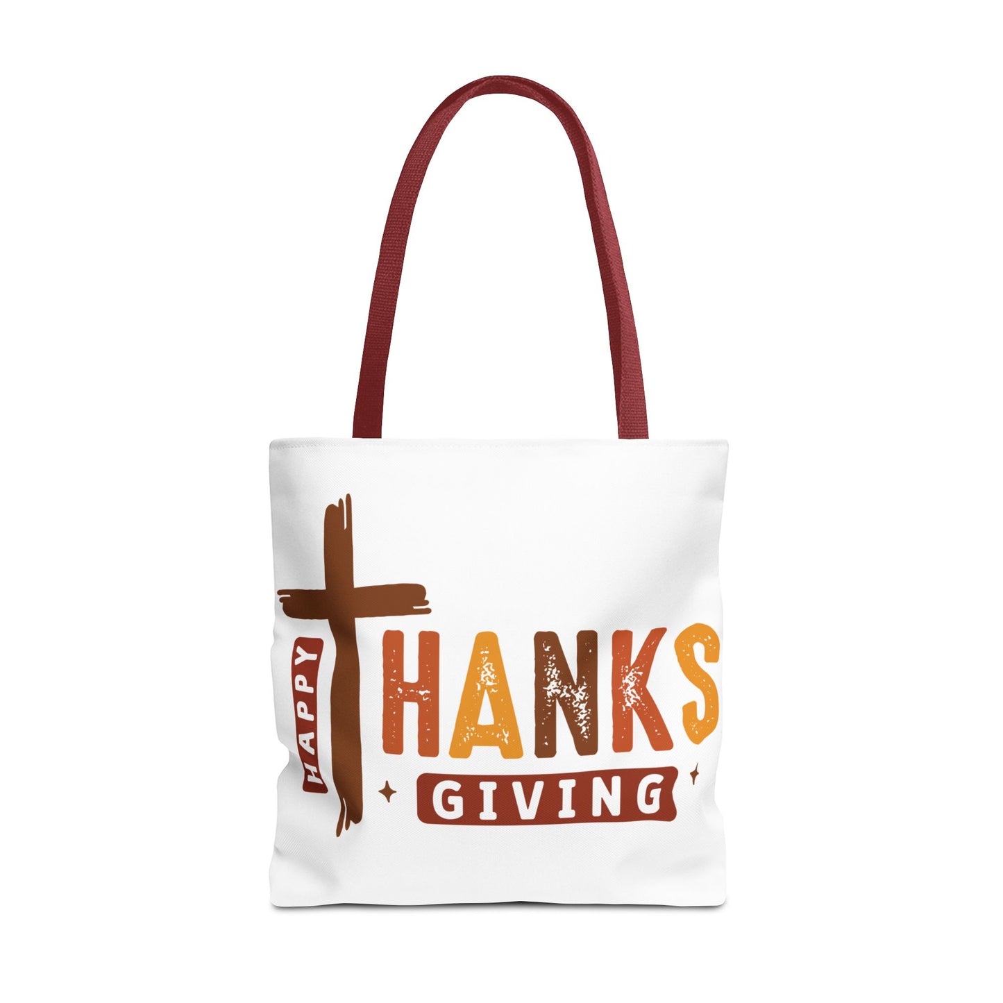 ✝️ Happy Thanksgiving Cross Tote – Faith & Gratitude in Fall Colors 🍂