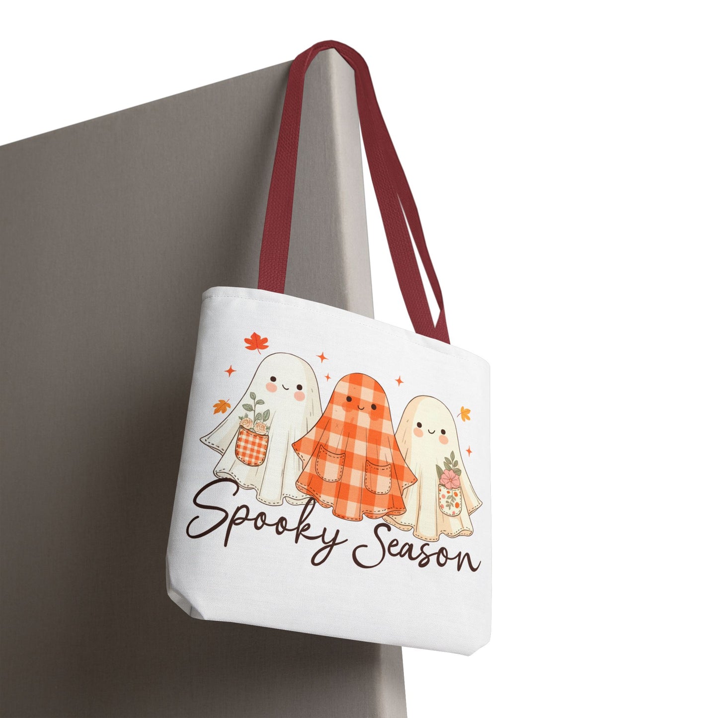 👻 Spooky Season Ghost Friends Tote Bag – Cozy Fall Vibes with a Cute Twist 🍂👜