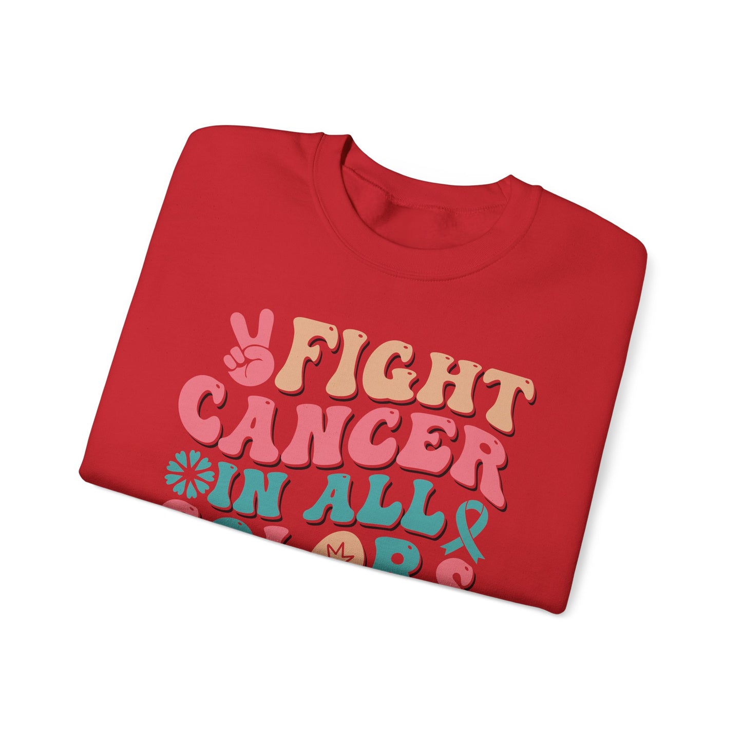 🌈✌️ Fight Cancer in All Colors Sweatshirt – Multi-Awareness Support Crewneck