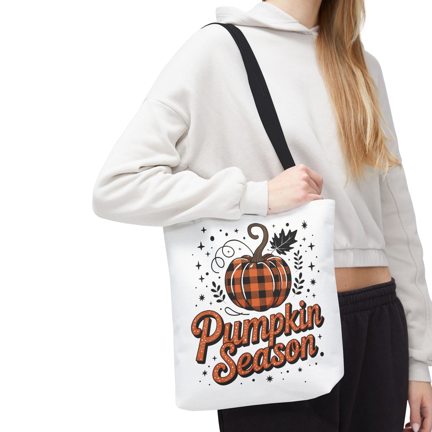 🎃 Pumpkin Season Tote Bag – Fall Buffalo Plaid Style for Autumn Lovers 🍂