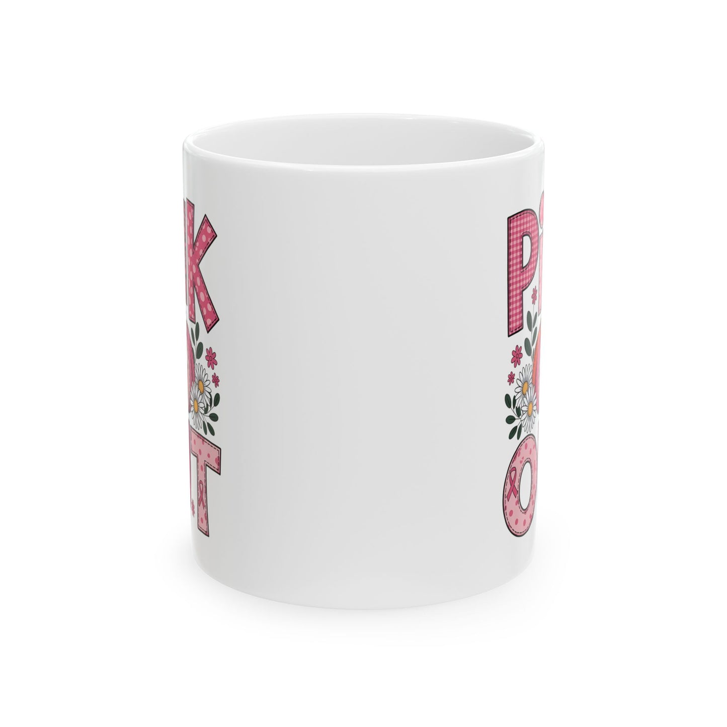 🎀🎃 Pink Out Mug – Fall Pumpkin Breast Cancer Awareness Coffee Cup 💗