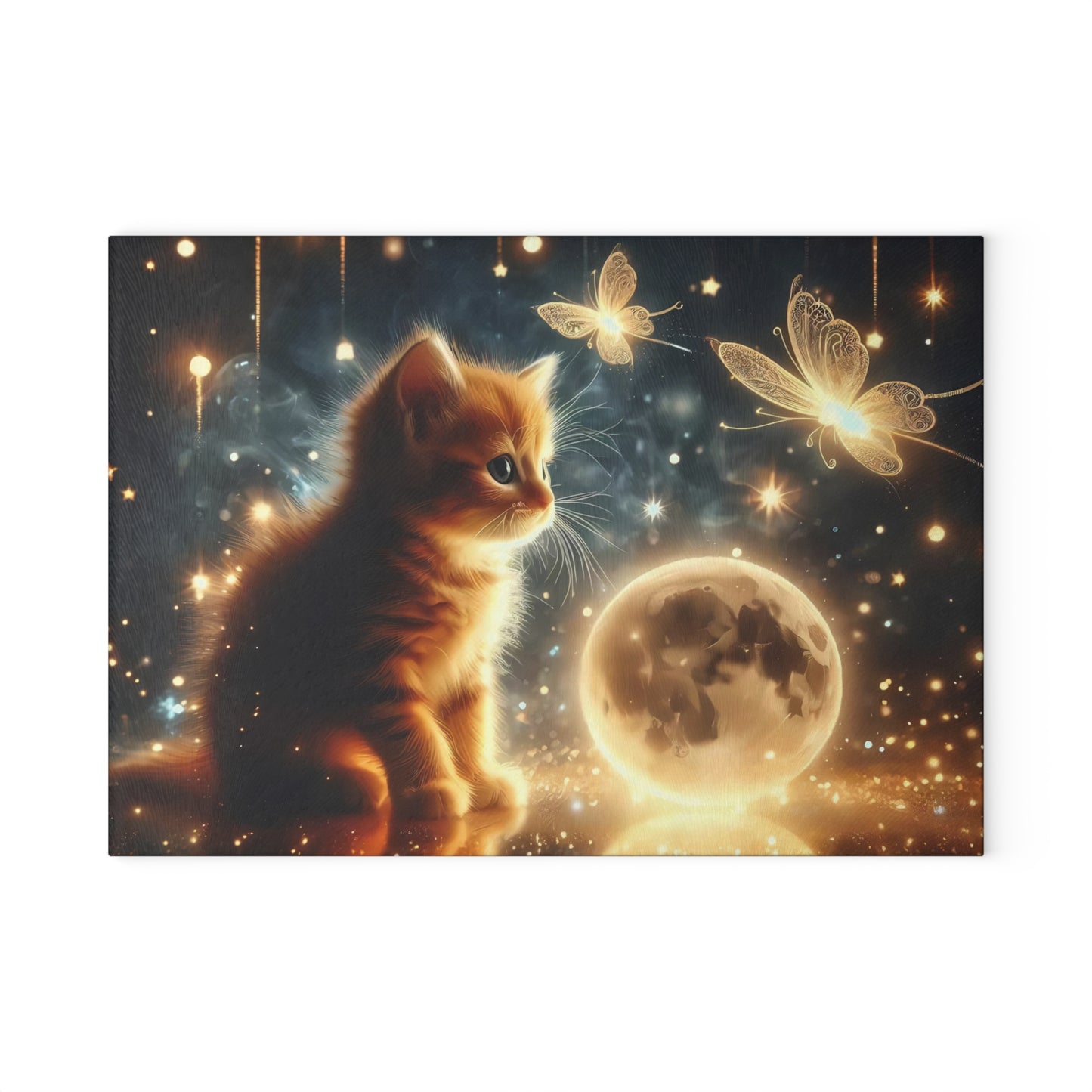 Tabby Cat cutting board, Tempered Glass Cutting Board, Charcuterie Board, Chopping Board, Housewarming Gift, Custom cutting board