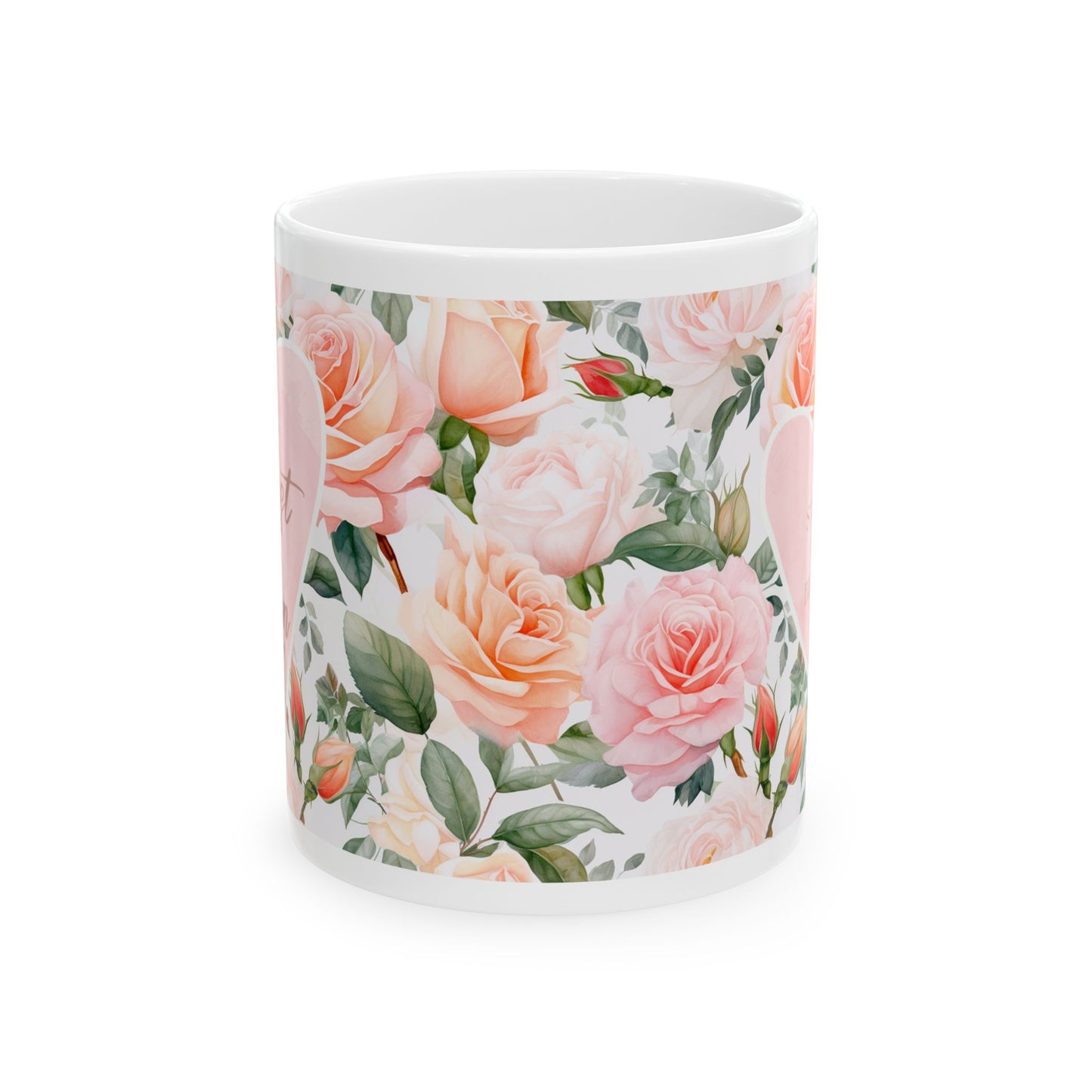 Taza de cerámica floral romántica, ideal para el Día de la Madre, regalo de cumpleaños, café matutino acogedor, regalo con temática de amor, decoración del hogar