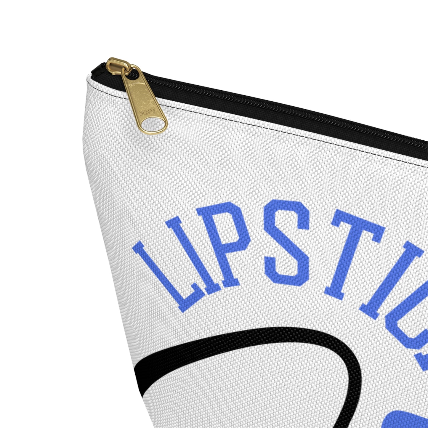 Accessory Pouch – "Lipstick Junkie" Blue Makeup Bag