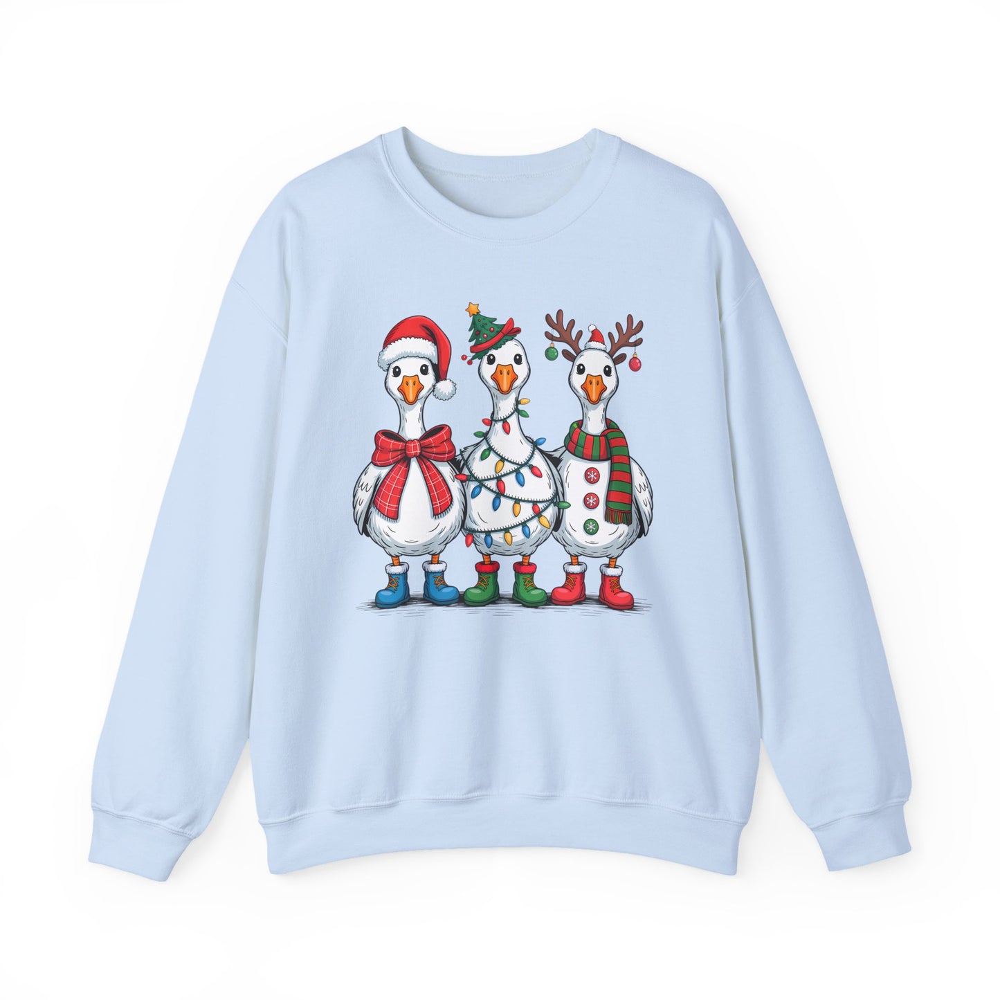 🪿🎄 Festive Goose Trio Sweatshirt – Whimsical Holiday Cheer in Cozy Style