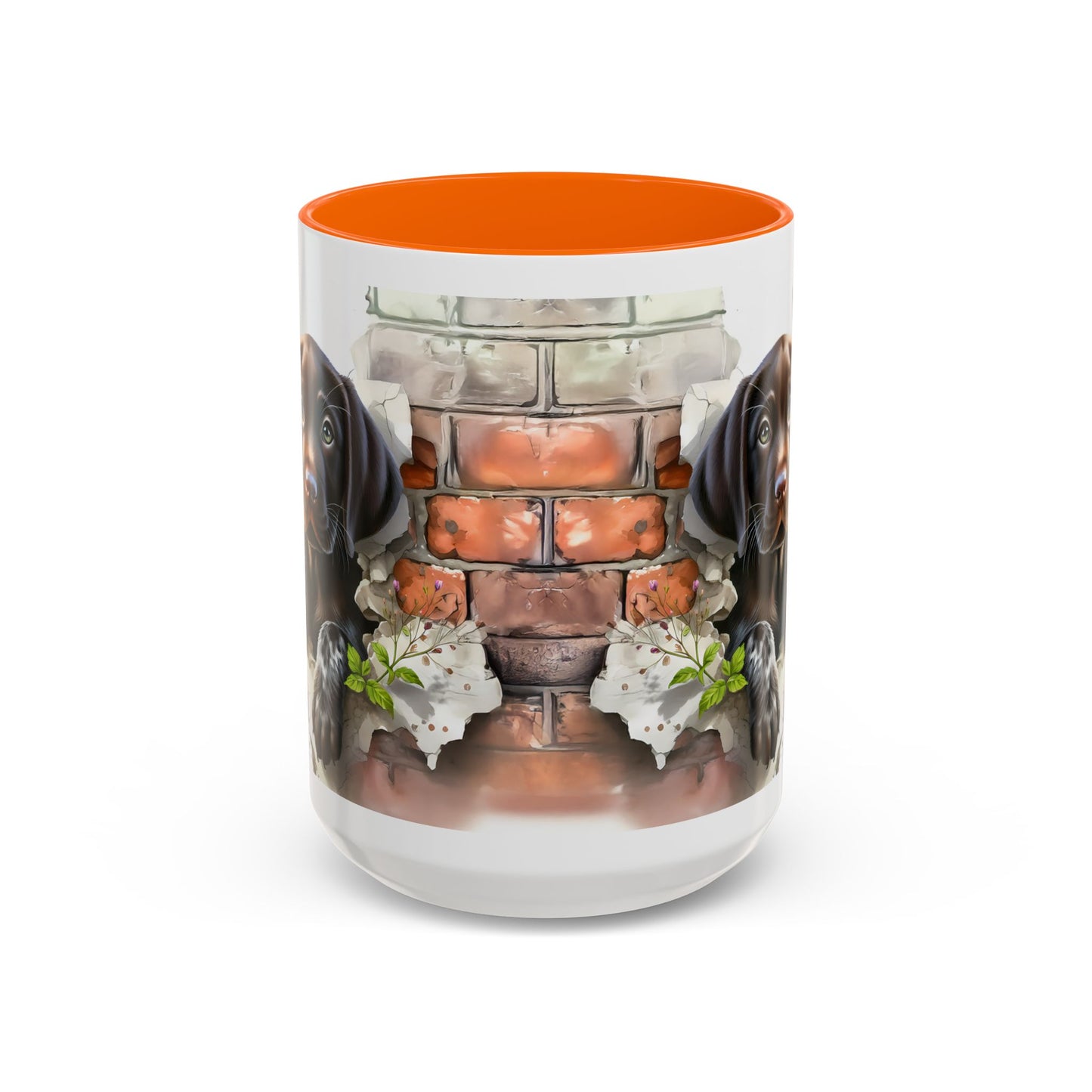 🐶🍫 Chocolate Lab Puppy Accent Mug – Sweet Brown Pup Coffee Cup ☕💛