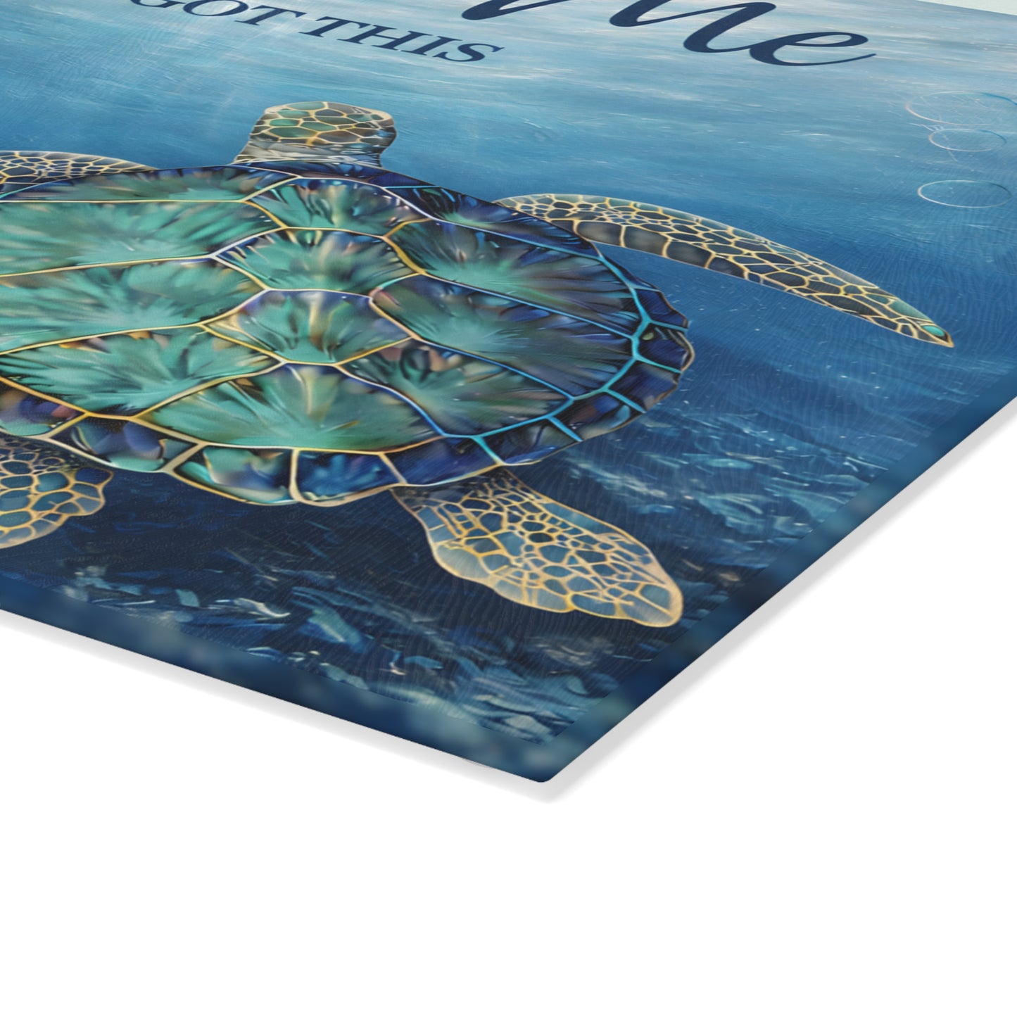 You & Me Sea Turtle Glass Cutting Board – We Got This Inspirational Ocean Art Kitchen Decor