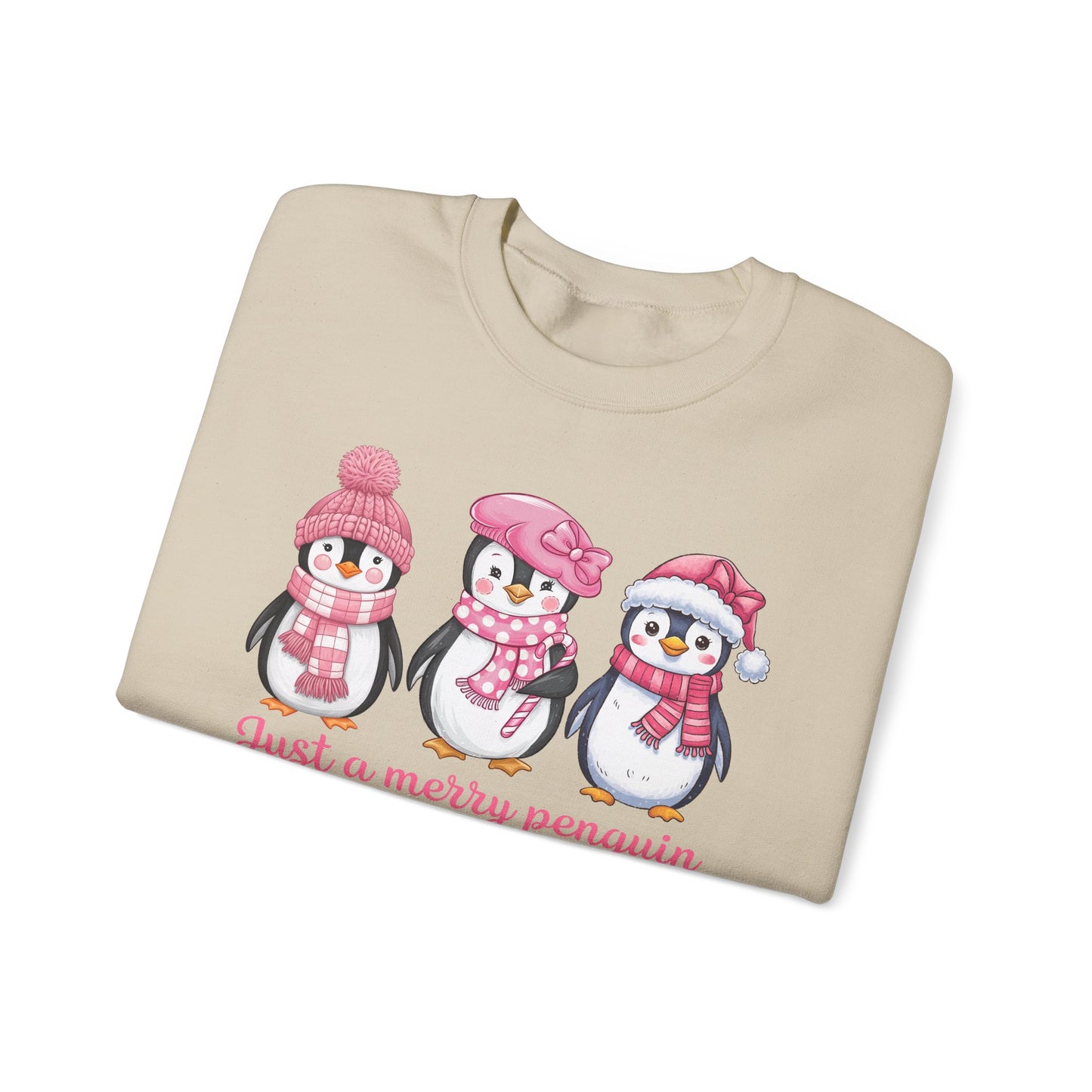 🐧✨ Just a Merry Penguin Sweatshirt – Cute Winter Friends in Pink ❄️💖