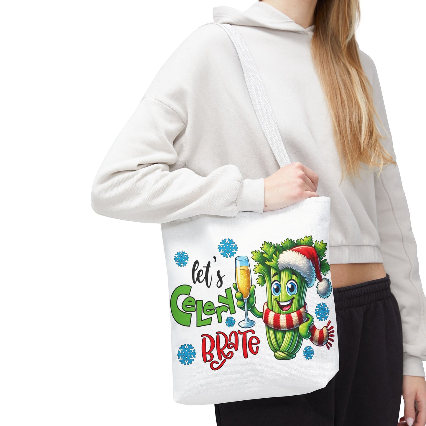 🥂 Let’s Celery-brate Christmas Tote Bag – Fun, Festive & Eco-Friendly 🎄