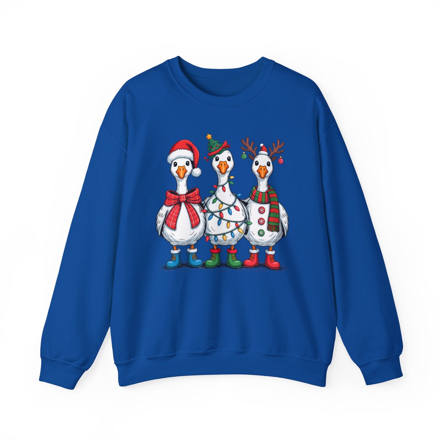 🪿🎄 Festive Goose Trio Sweatshirt – Whimsical Holiday Cheer in Cozy Style
