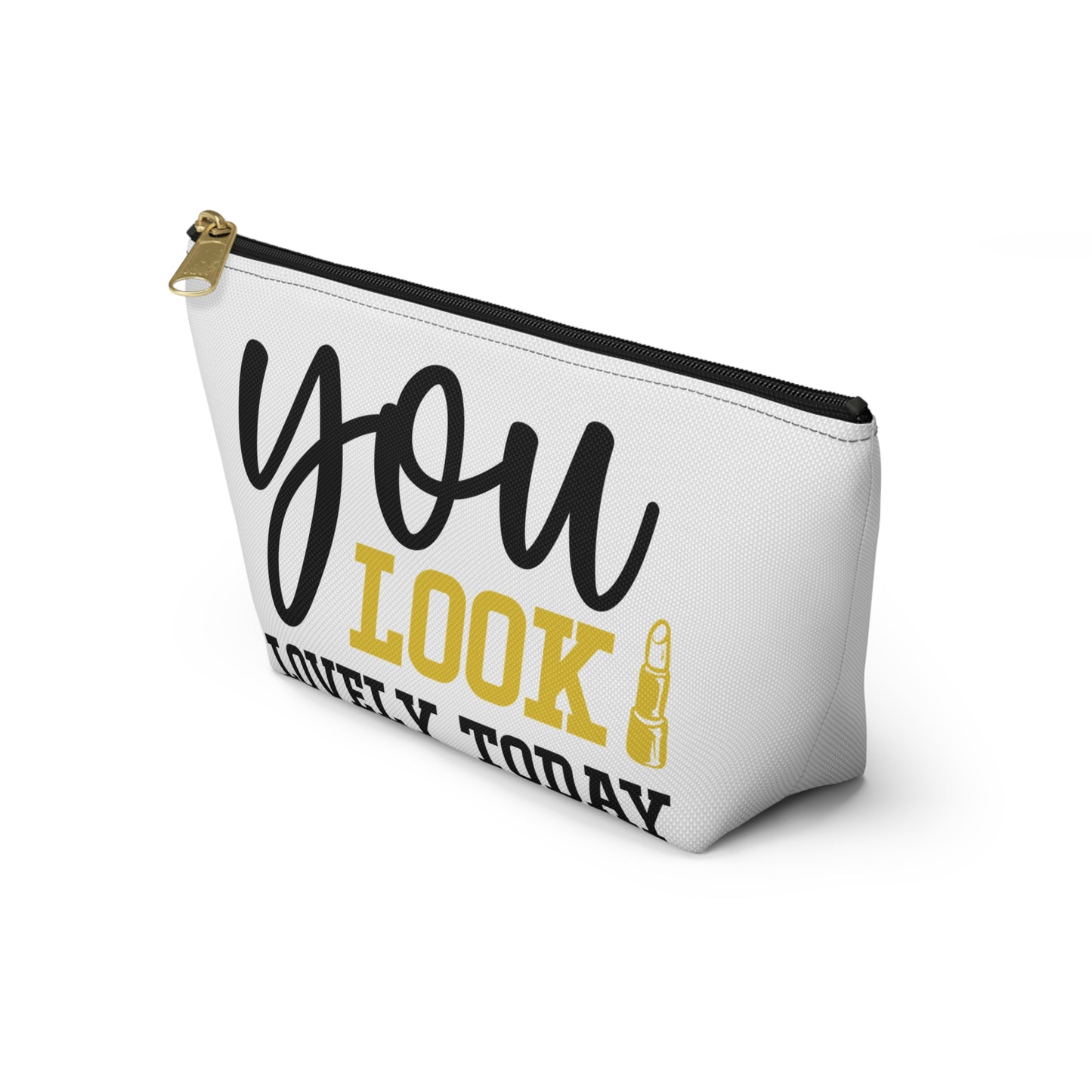 Accessory Pouch – "You Look Lovely Today" Yellow Makeup Bag