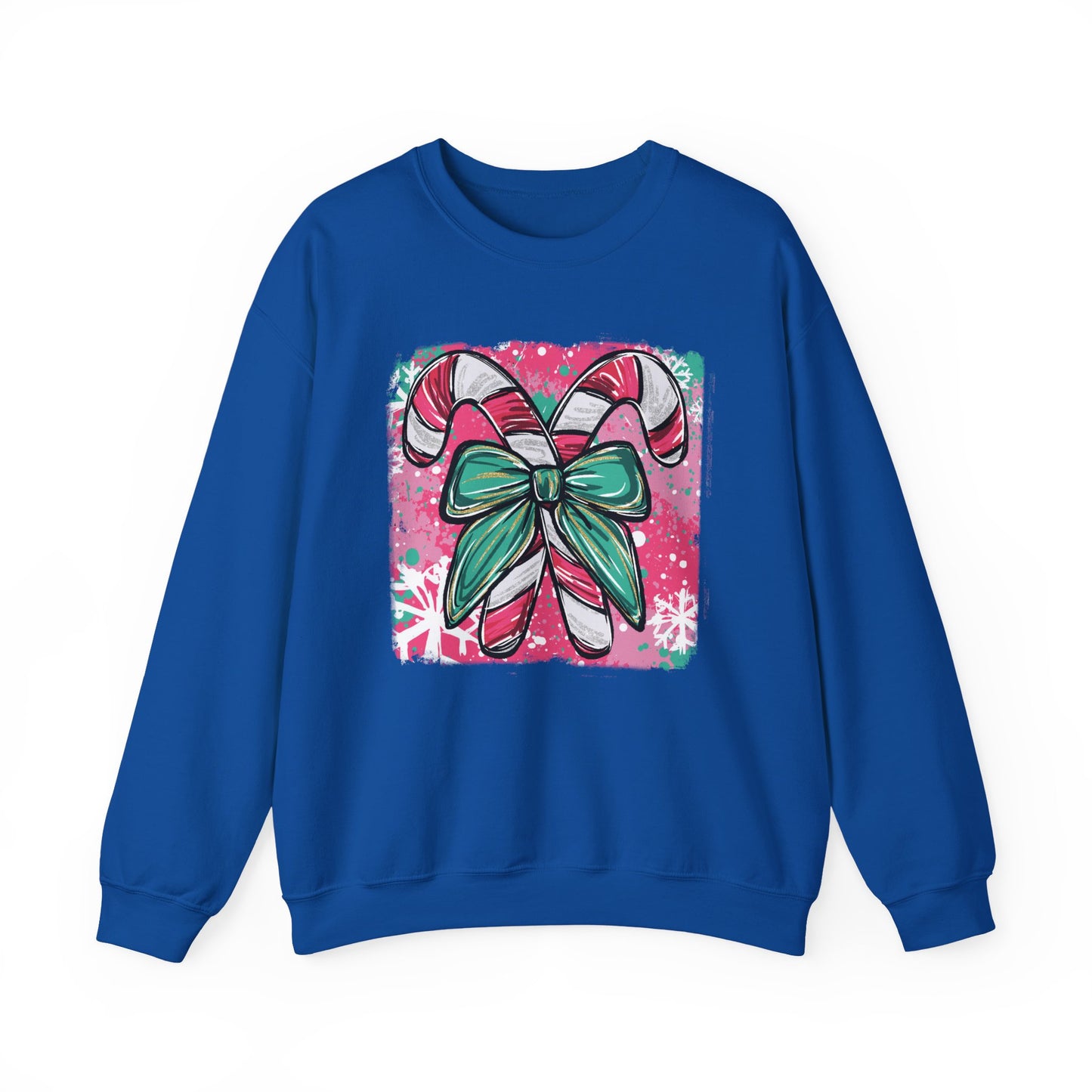 🍭✨ Candy Cane Bow Sweatshirt – Sweet Holiday Style 💖🎀