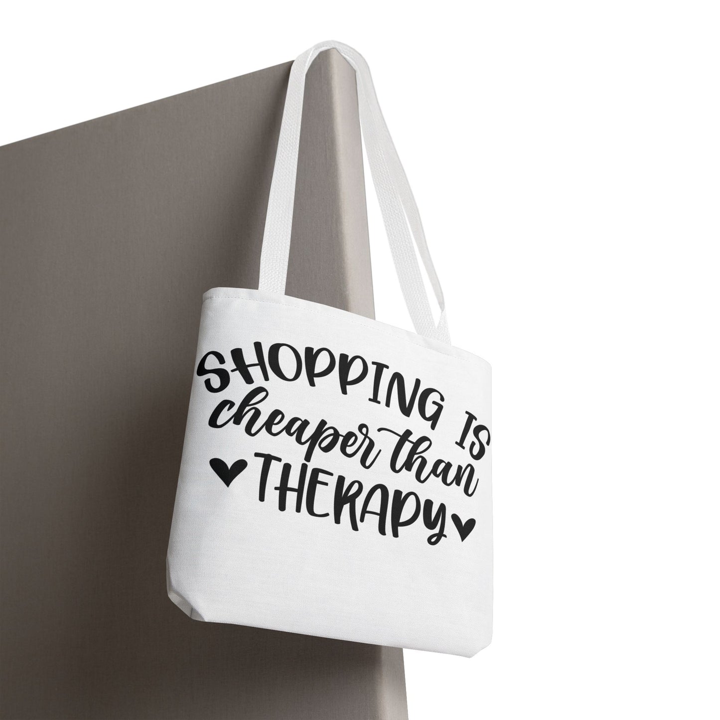 🛍️ Shopping Is Cheaper Than Therapy Tote Bag – Fun & Stylish Everyday Carry ❤️