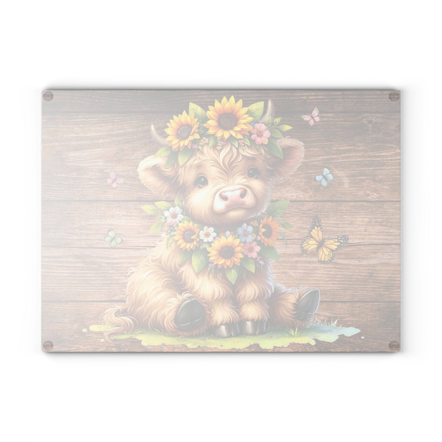 Cow Cutting Board, Highland Cow Glass Cutting Board, Cow Kitchen Decor, Chopping Board New Home Gift, Charcuterie Board, Highland Cow Gifts