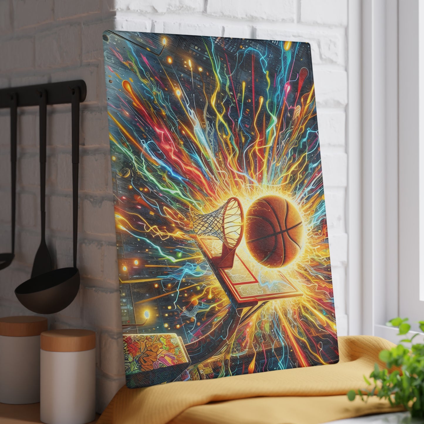 🏀💥 Basketball Explosion Cutting Board – Slam Dunk Style for Your Kitchen 🎨