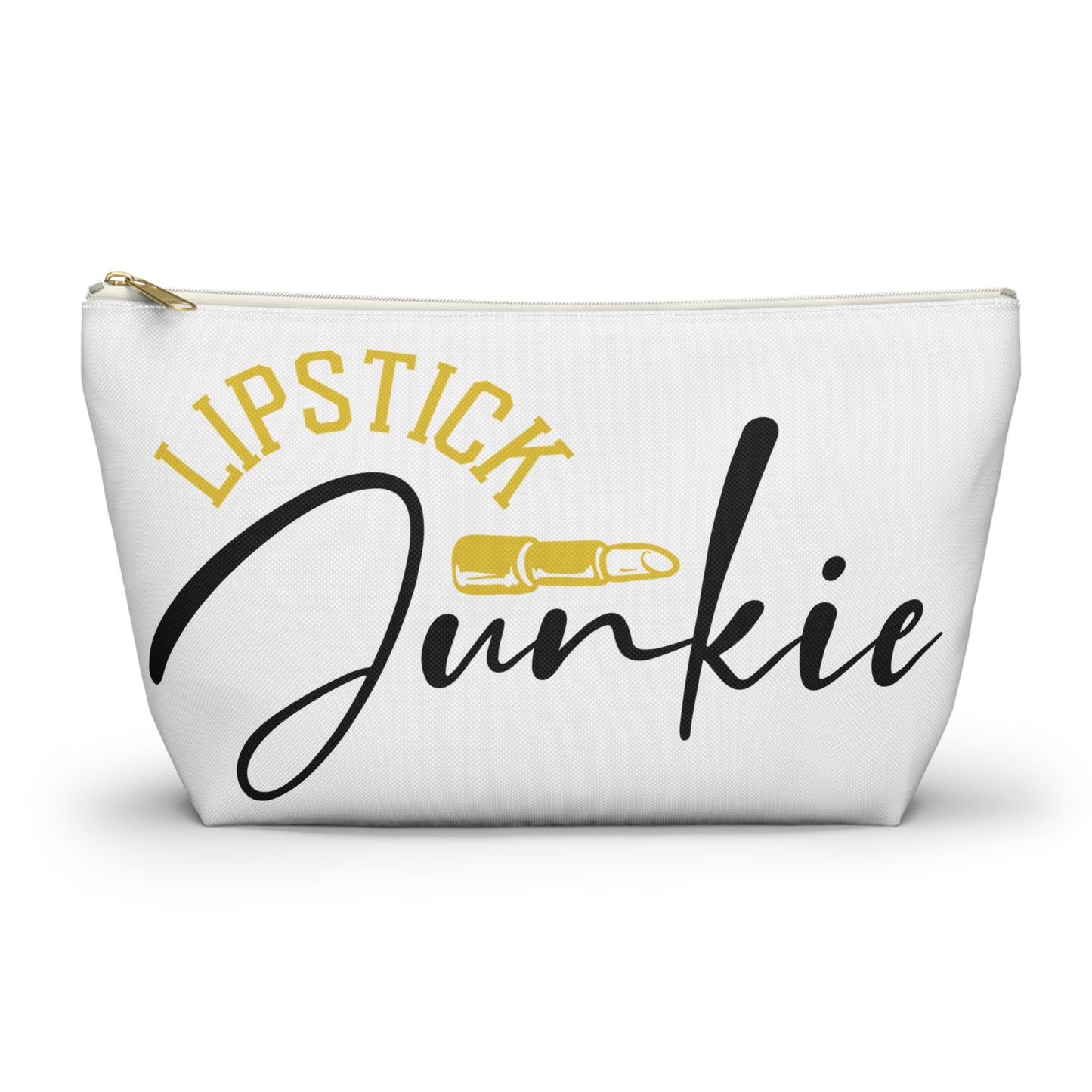 Accessory Pouch – "Lipstick Junkie" Yellow Makeup Bag