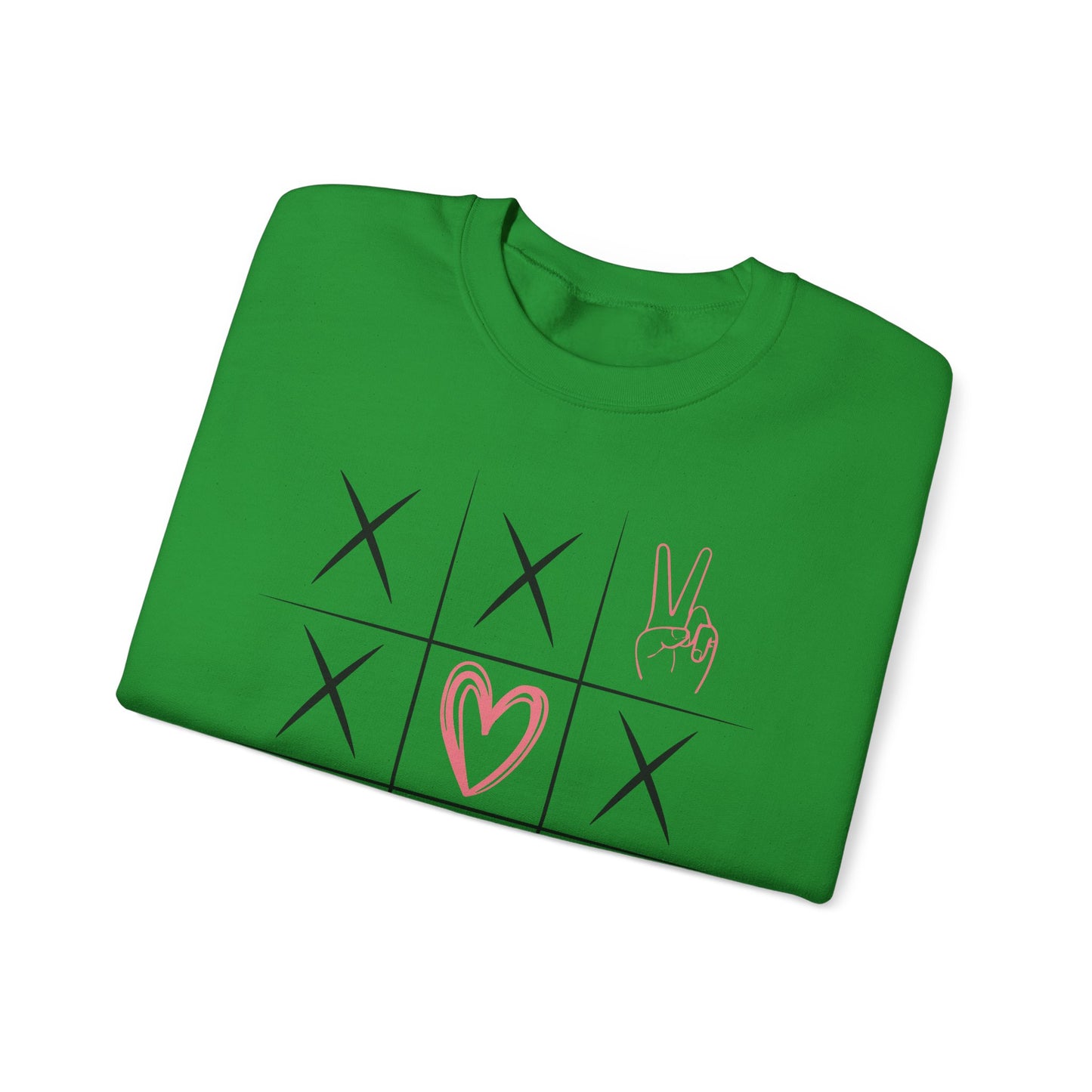 🌍🎗️ World Cancer Day Sweatshirt – Awareness Tic-Tac-Toe Heart & Ribbon