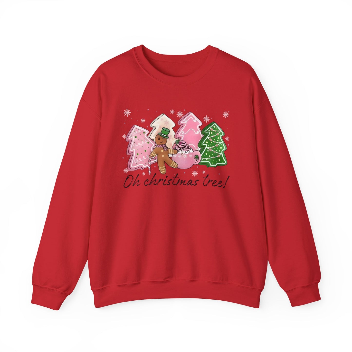 🎄🍪 Oh Christmas Tree! Gingerbread & Cocoa Crewneck – Sweet Holiday Cookie Lover Gift
