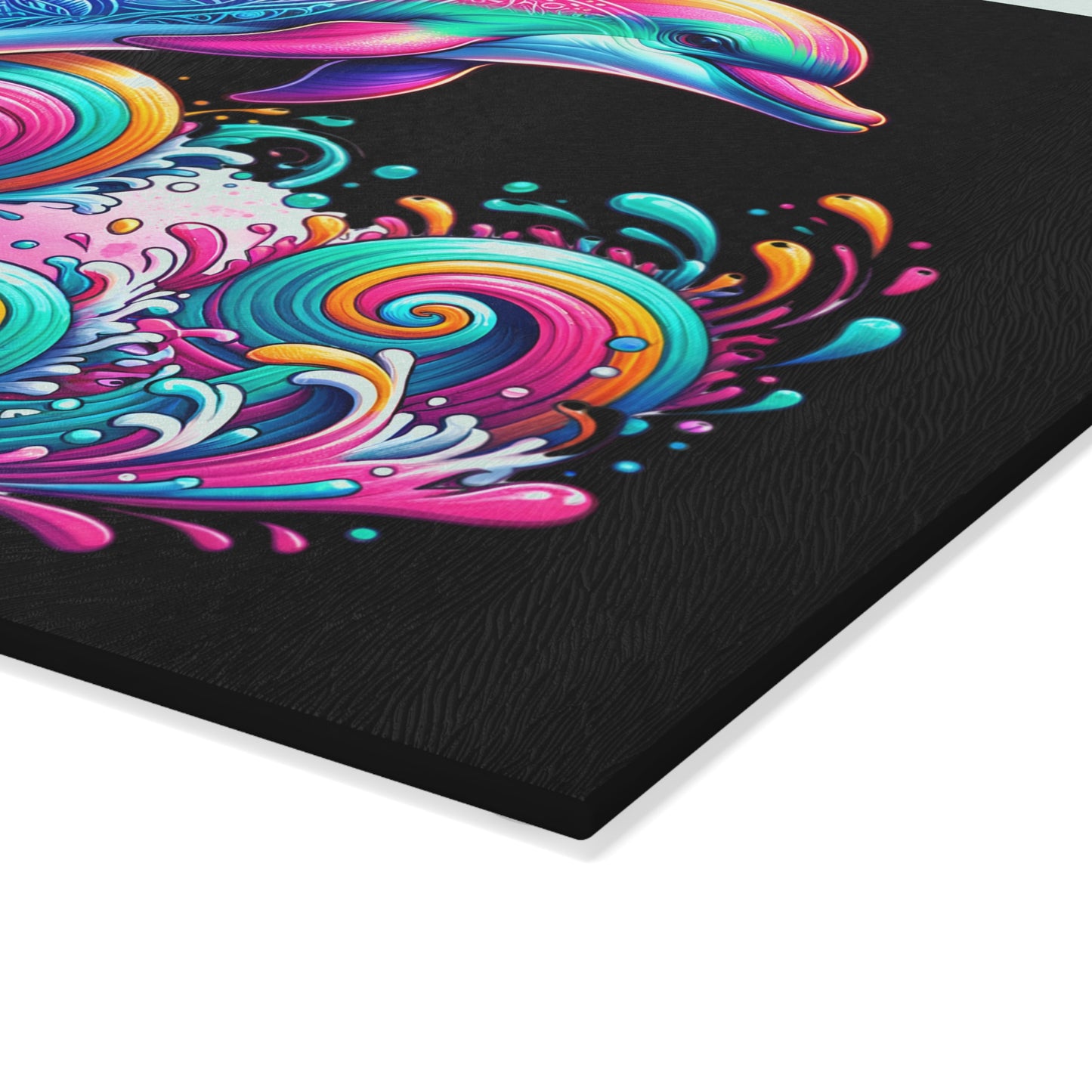 Ocean Breeze Dolphin Glass Cutting Board | Marine Life Kitchen Decor