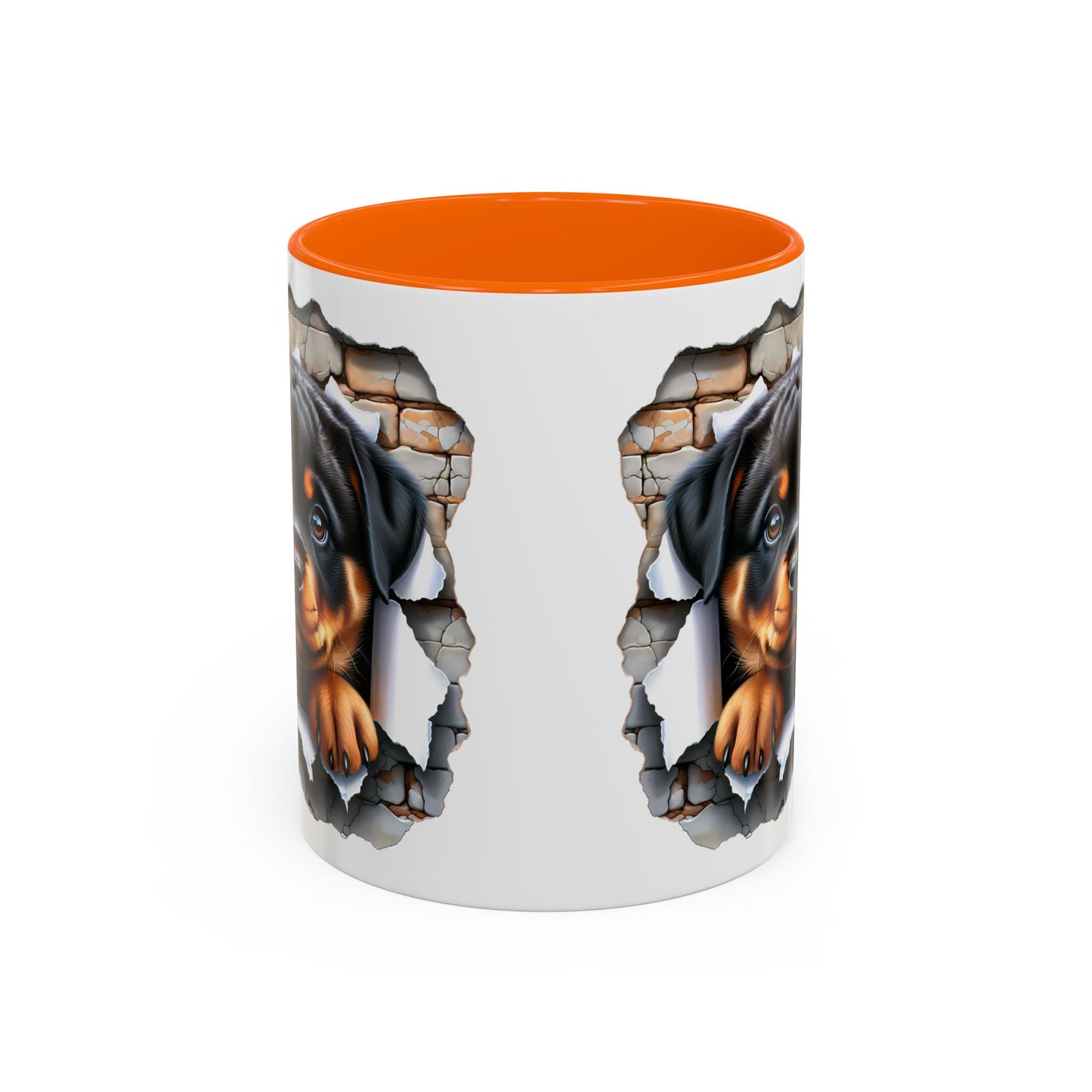 🐾☕ Rottweiler Puppy Accent Mug – Sweet Breakthrough Pup Design ✨