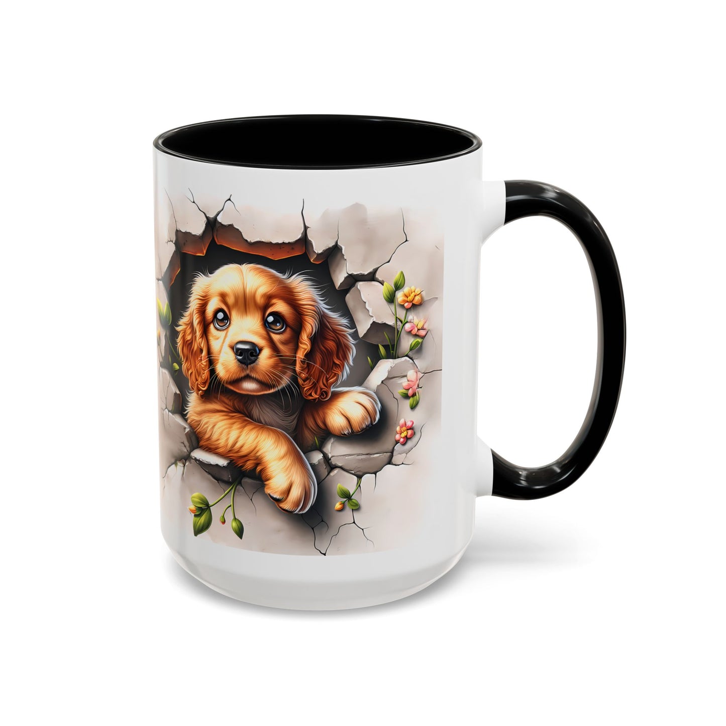 🐾 Cocker Spaniel Puppy Accent Mug – Sweet Fluffy Pup Coffee Cup ☕🤎