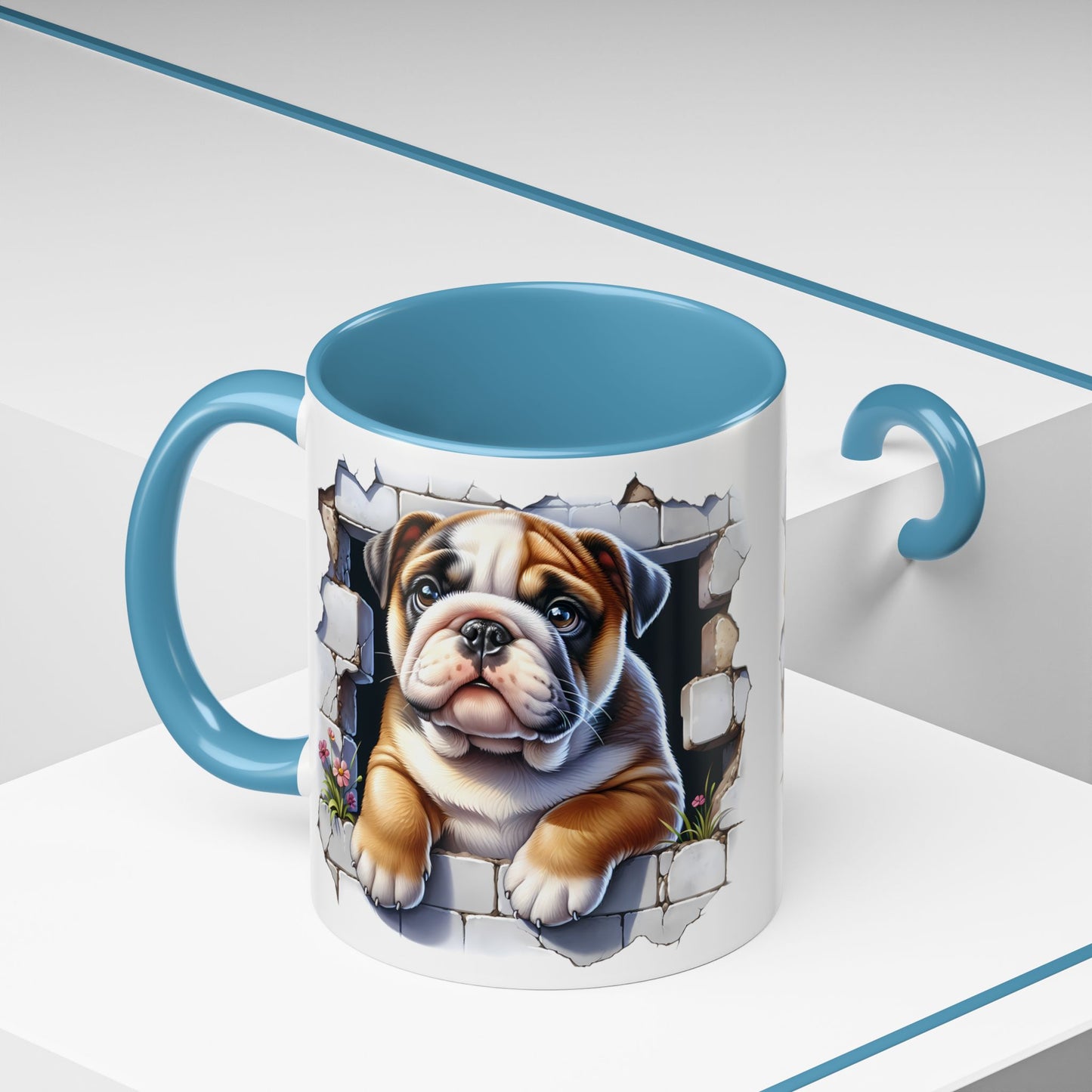 🐶☕ English Bulldog Puppy Accent Mug – Adorable Breakthrough Pup Design ✨rs (11/15oz)
