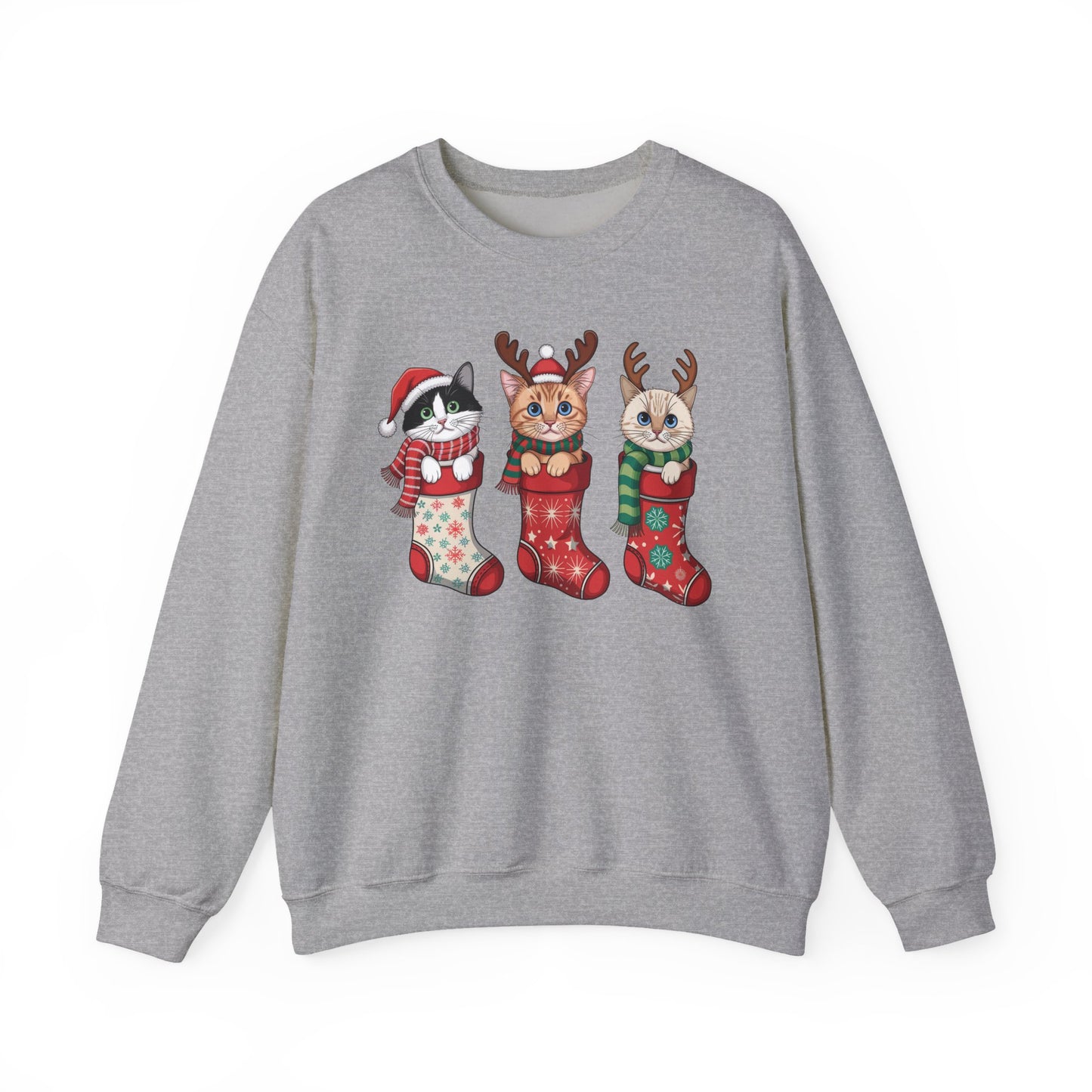 🐱🎄 Kitties in Stockings Sweatshirt – Cozy & Adorable Holiday Cats 🧦✨