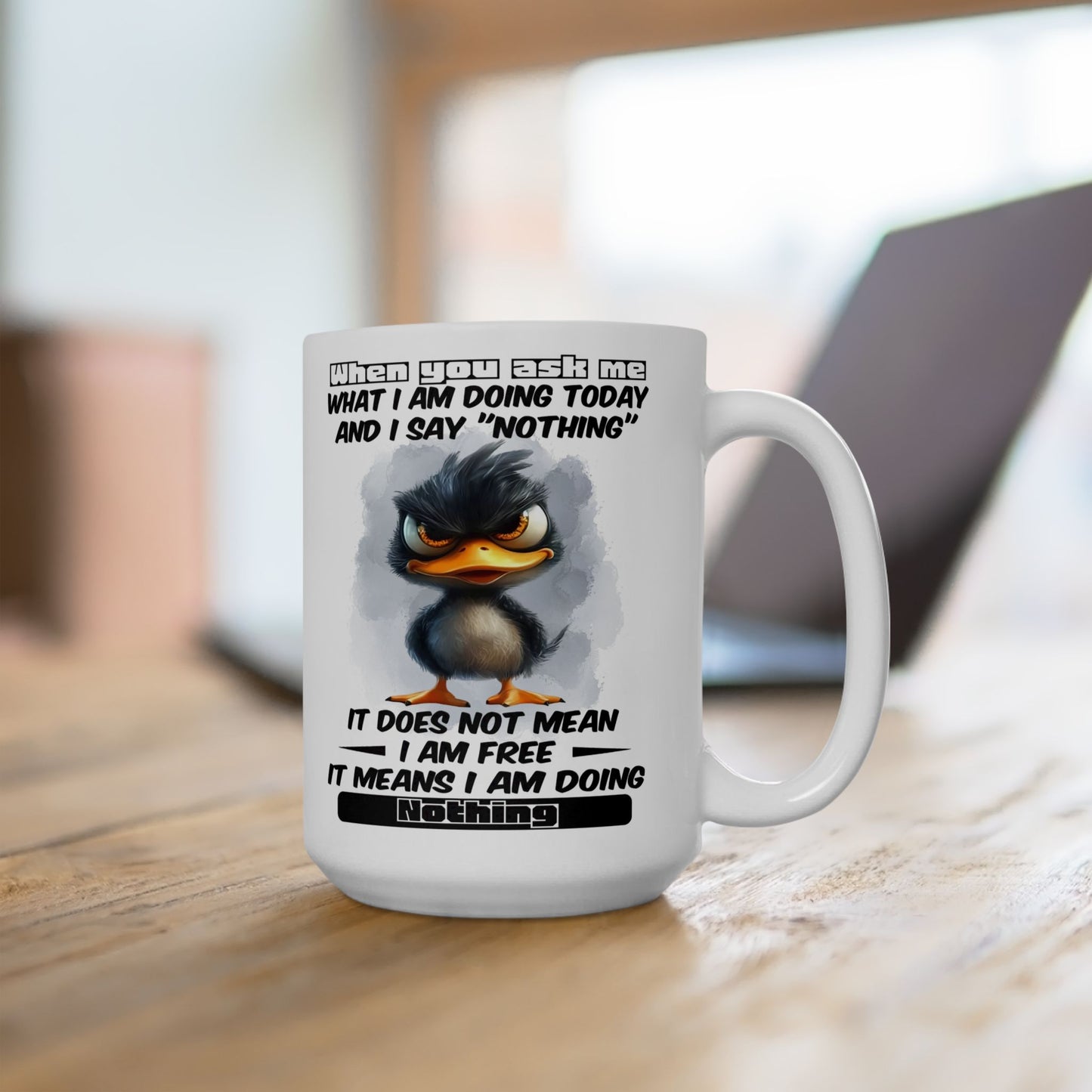 Taza del pato gruñón “No estoy haciendo nada”: ¡adopta la vida tranquila con estilo!