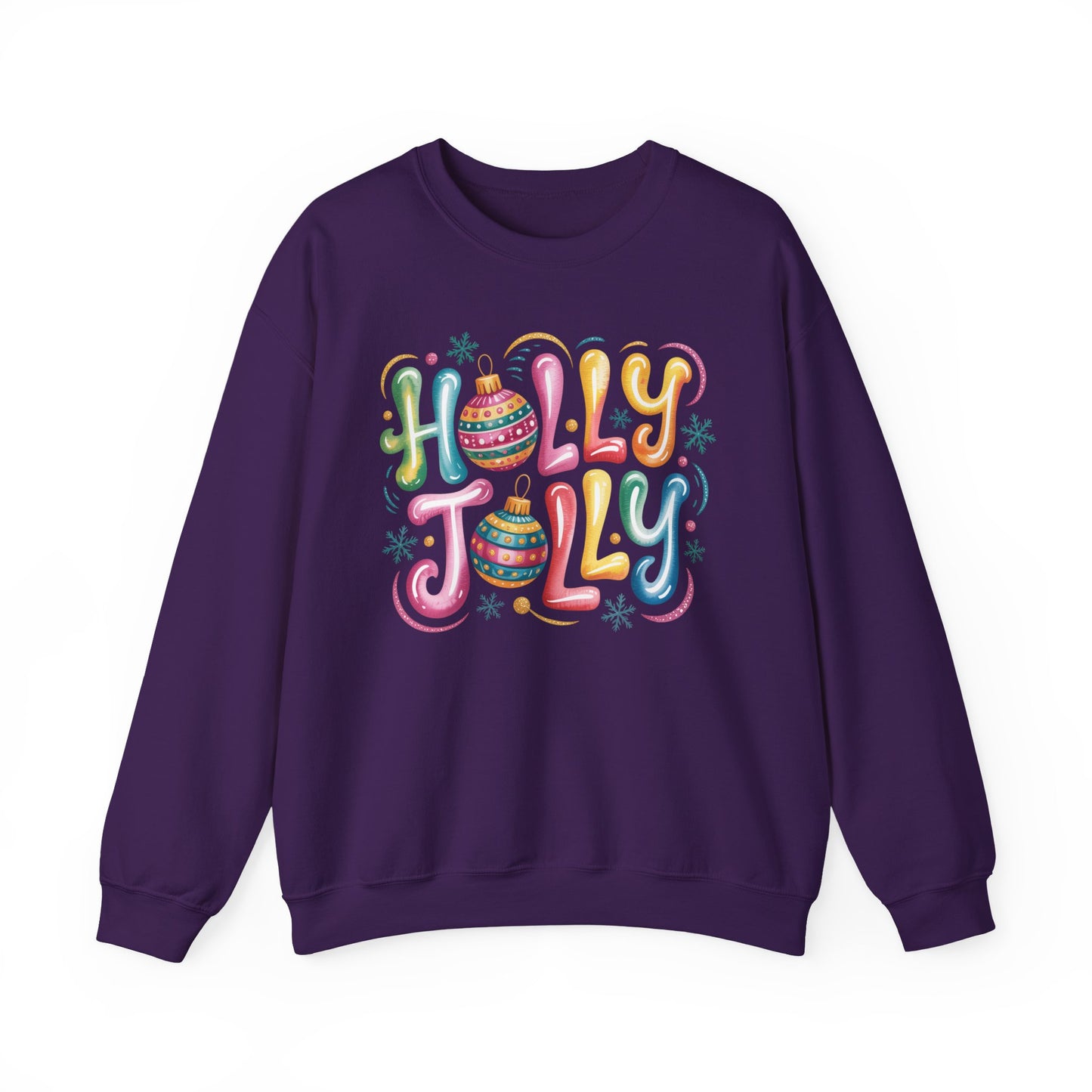 🎄✨ Holly Jolly Rainbow Ornament Christmas Sweatshirt – Festive & Fun Holiday Style 🌈🎁
