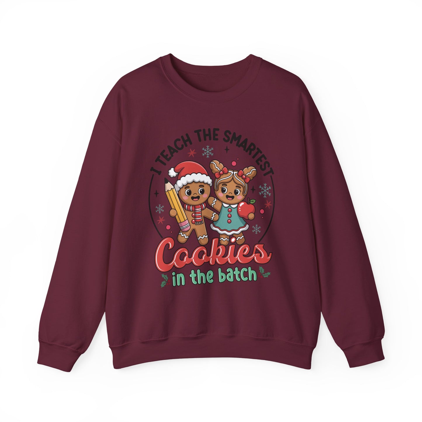 🍪✏️ Smartest Cookies Teacher Sweatshirt – Cute Gingerbread Classroom Vibes 🍎❄️