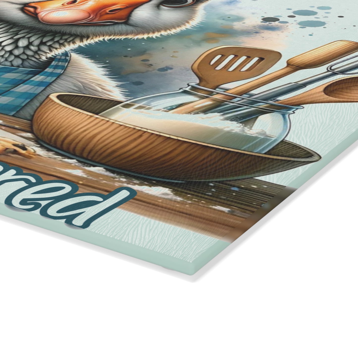 🪿🍪 “Baked and Unbothered” Glass Cutting Board – Sweet Whimsy for Your Kitchen