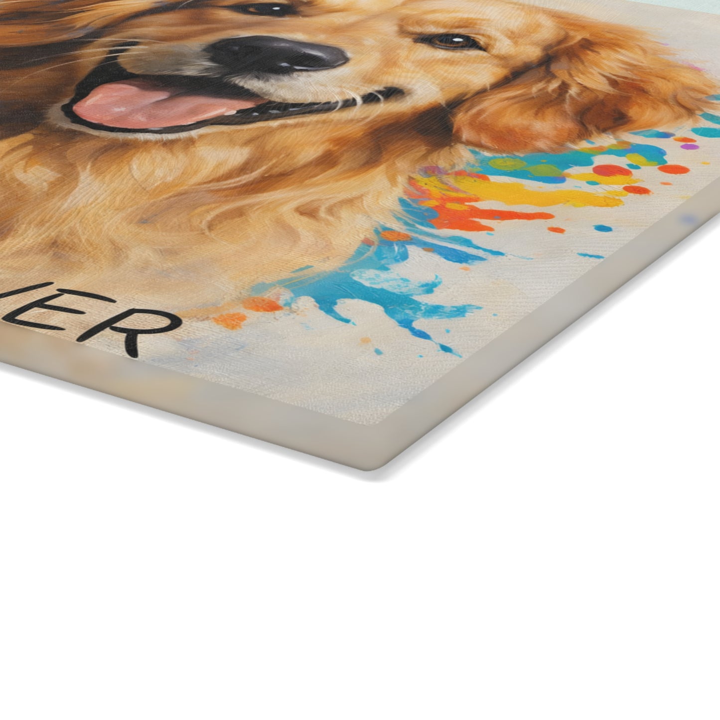 Life Is Better with a Golden Retriever Glass Cutting Board – Color Splash Canine Charm
