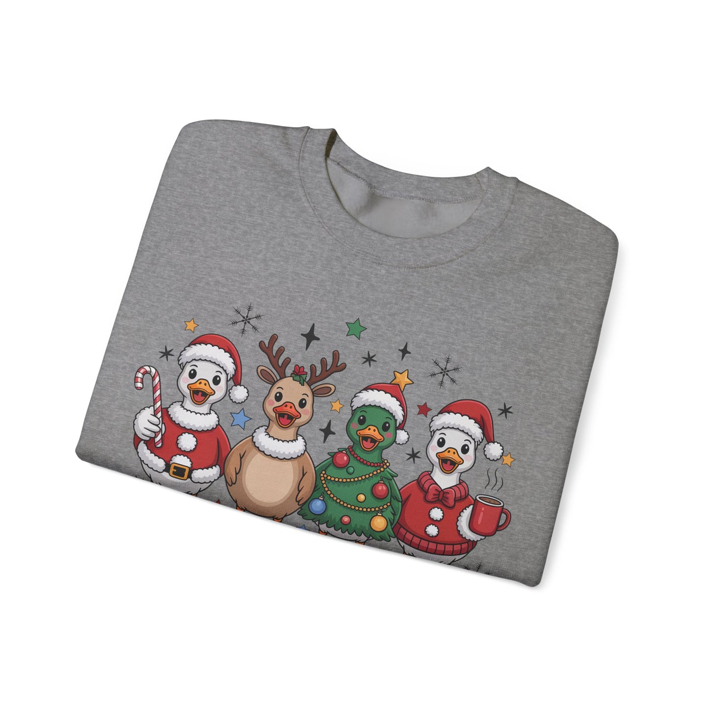 🎄🦆 Christmas Ducks Sweatshirt – Funny Holiday Farm Animal Crewneck 🎁