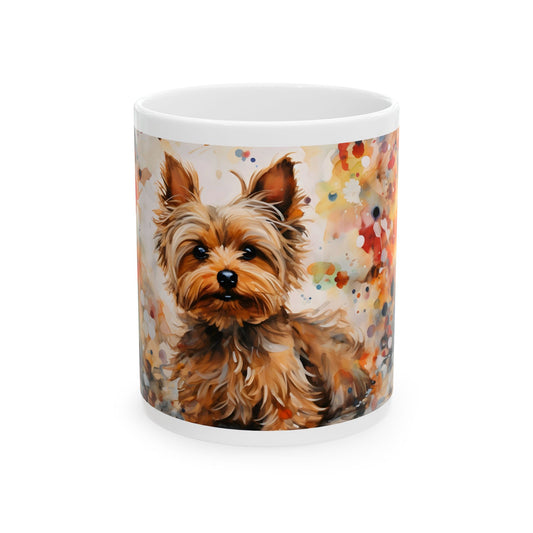 Taza de Yorkshire Terrier en acuarela: ¡Un homenaje encantador a tu compañero peludo! 🌸