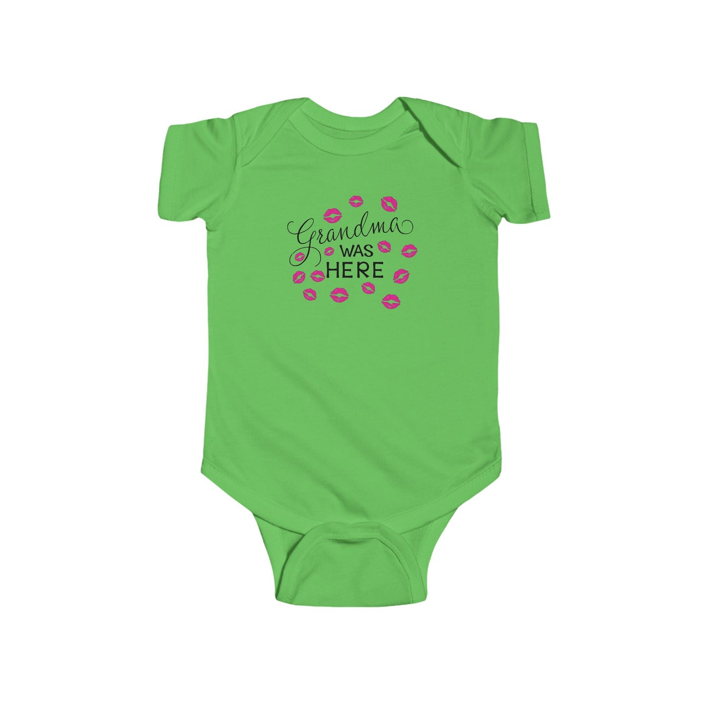 💋 Grandma Was Here Baby Onesie – Sweet Kiss Print Bodysuit 👶❤️