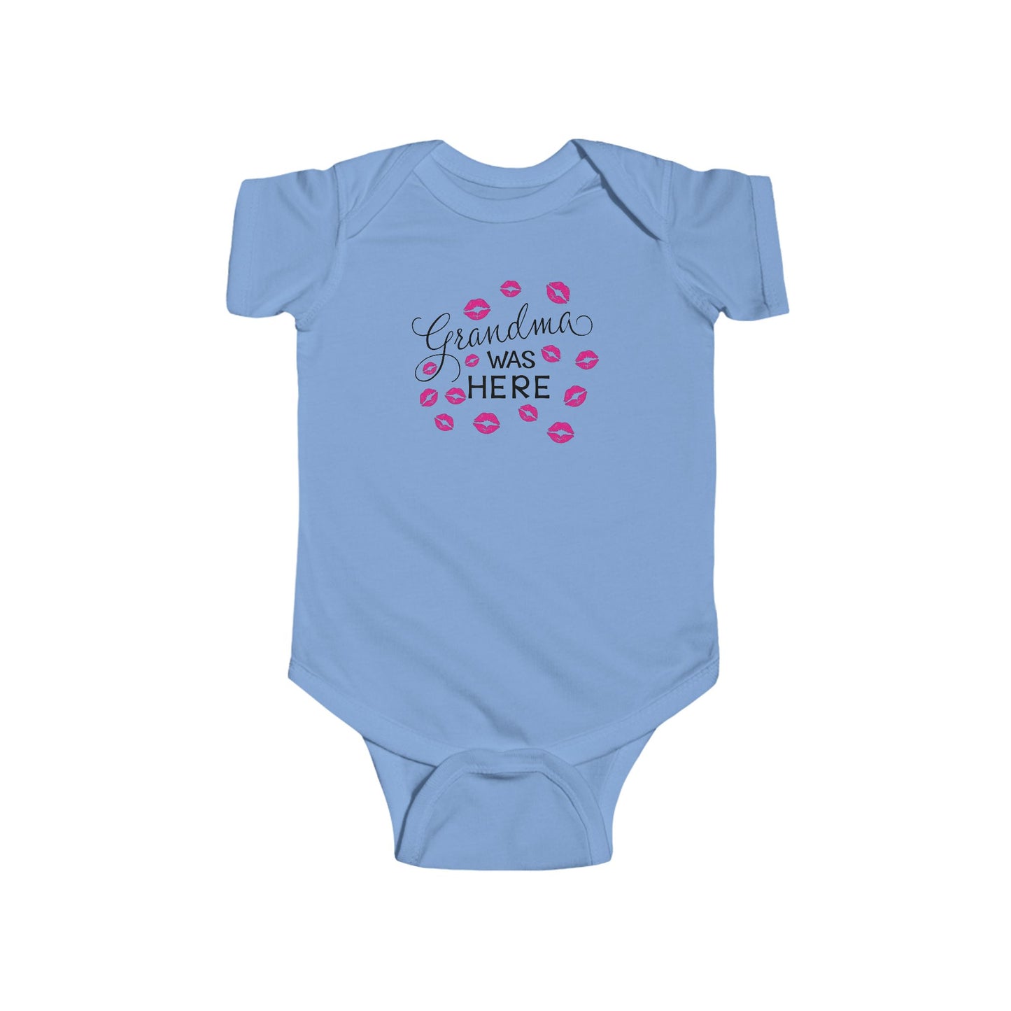 💋 Grandma Was Here Baby Onesie – Sweet Kiss Print Bodysuit 👶❤️