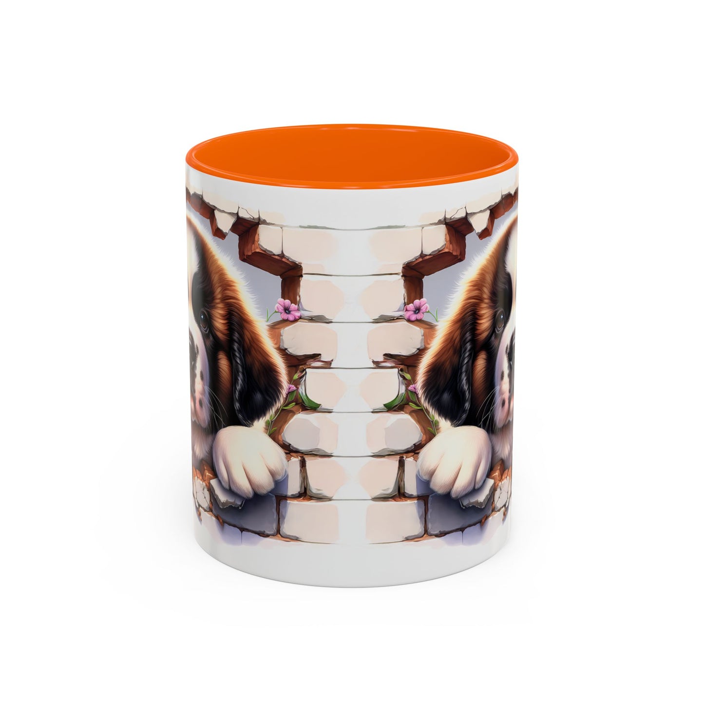 🐾☕ St. Bernard Puppy Peek Accent Mug – Gentle Giant Pup Lover Gift ✨❤️