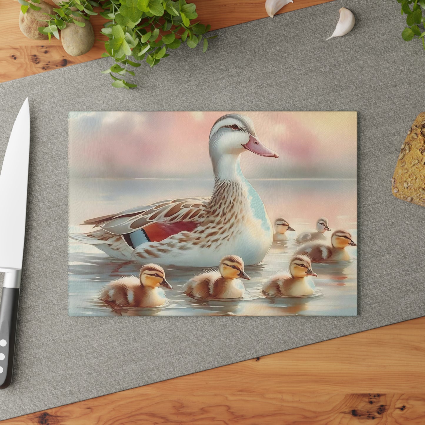 Tabla de cortar de vidrio con forma de pato, regalo de cocina único, tabla de charcutería, regalo para chef, regalo de aniversario, regalo de boda, utensilios de cocina, personalizado