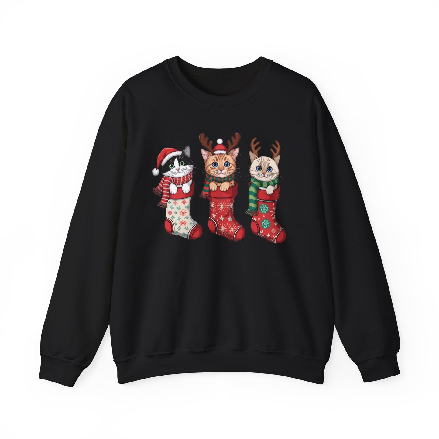 🐱🎄 Kitties in Stockings Sweatshirt – Cozy & Adorable Holiday Cats 🧦✨