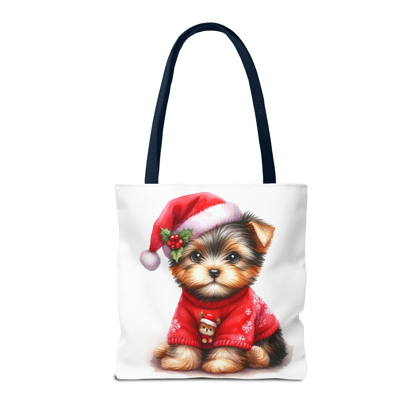 🎄 Santa Yorkie Christmas Tote Bag – Holiday Cheer in Every Stitch 🐾
